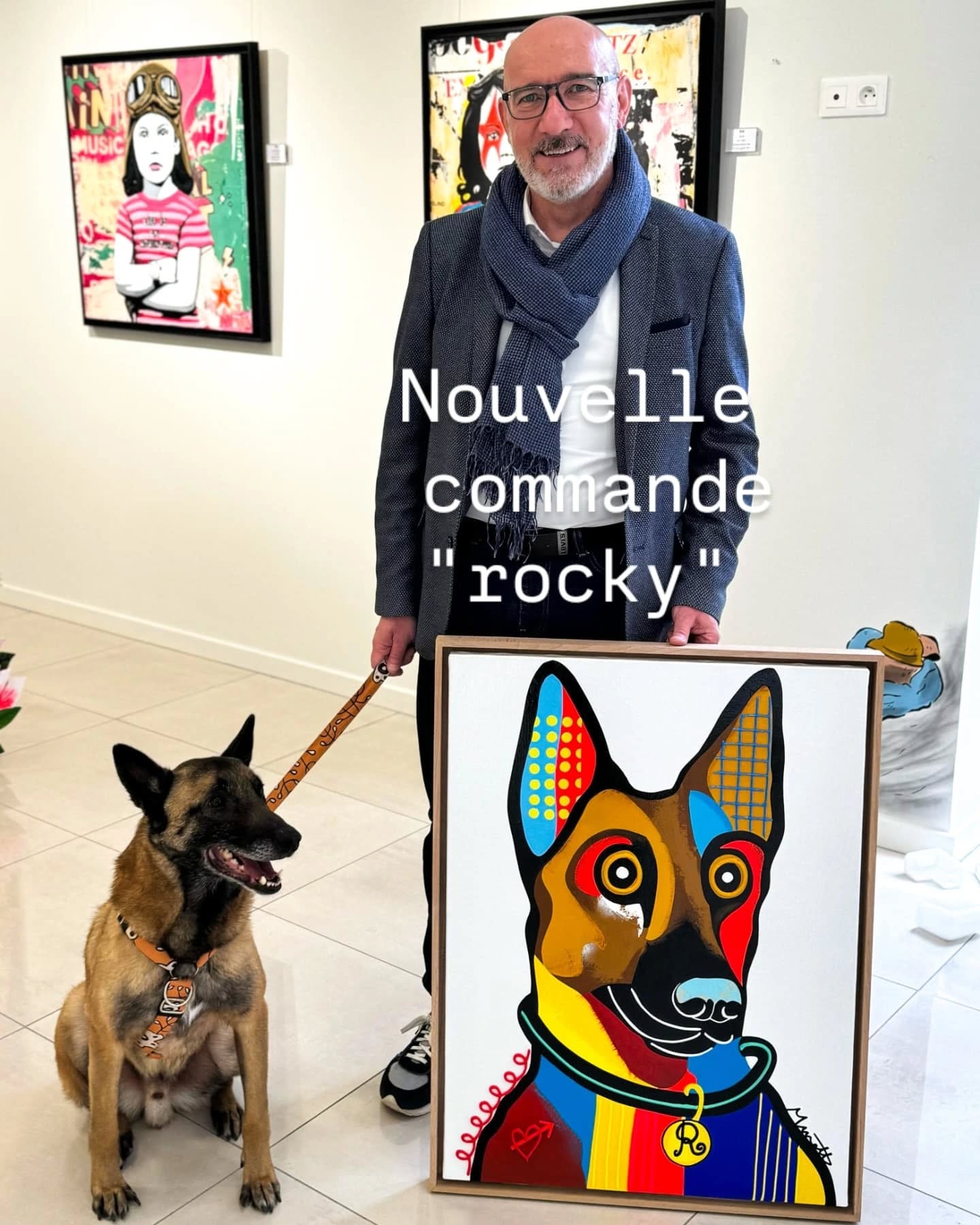 Un grand merci à Fabrice et Agnès ma fidèle galériste pour cette dernière commande "Rocky", un sublime Malinois et merveilleuse muse à museau le temps d'une toile 😉, vos sourires et votre joie sont mes plus belles récompenses 🙏🙏🙏
"rocky" 61x80 cm 🐕🦺
