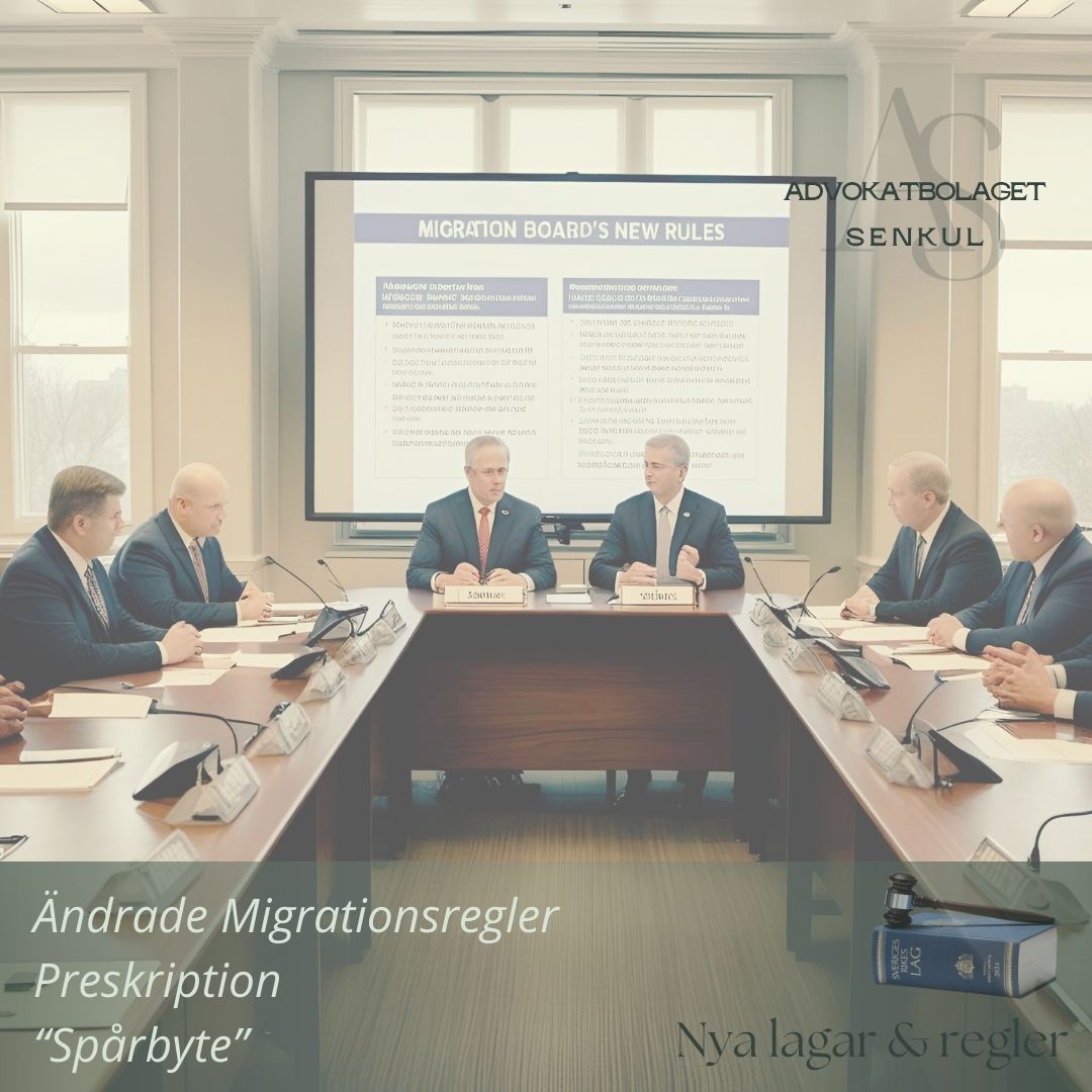 Nya regler för preskription av utvisningsbeslut och avskaffande av spårbyte börjar gälla från den 1 april 2025.
Från och med 1 april i år kommer ett utvisningsbeslut inte att preskriberas så länge personen befinner sig i landet. Det gör det omöjligt att söka asyl på nytt utan att först lämna Sverige. Samtidigt försvinner möjligheten till det så kallade “spårbytet”. Det har tidigare gett asylsökande en chans att stanna i Sverige genom att istället söka arbetstillstånd. Förändringarna kan få långtgående konsekvenser och riskerar att sätta många i en rättsligt svår situation.
Bakgrunden till de nya reglerna är att regeringen vill att fler asylsökanden ska lämna Sverige när de fått avslag på sin ansökan.
De nya reglerna ska gälla för alla som har ett aktuellt utvisningsbeslut eller pågående ansökningar om spårbyte, även förlängningar. Det spelar ingen roll när personen fick sitt utvisningsbeslut eller om en ansökan om spårbyte eller förlängning har lämnats in före den 1 april.
Enligt Migrationsverket är det runt 4 700 personer som berörs av de nya reglerna, cirka 1 400 av dem är anhöriga. Ungefär 2 200 personer befinner sig här med giltiga arbetstillstånd. Migrationsverkets bedömning är att de flesta kommer att utvisas när deras nuvarande tillstånd tar slut. Lagen ger ett begränsat utrymme för undantag.
Kontakta oss för hjälp med just ditt ärende.
¤
¤
¤
#advokatsenkul #advokat #utvisning #asyl #uppehållstillstånd #arbetstillstånd #familjeanknytning #migrationsverket #migrationsregler #migrationsrätt #spårbyte #preskription
¤
¤
¤
(Bilden är AI-genererad).