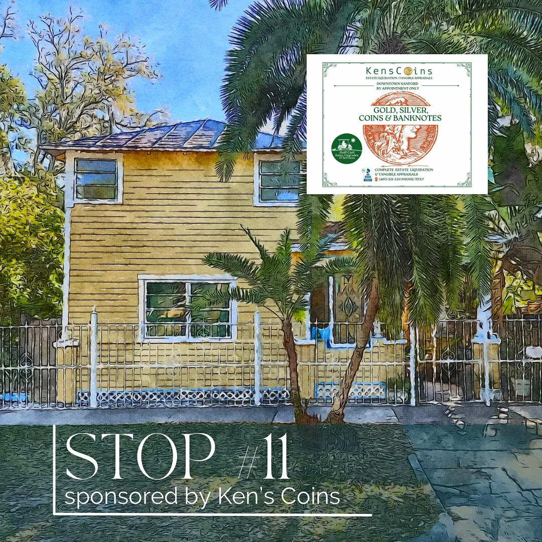 🌿✨ The FINAL stop on our countdown to the 2025 Sanford Historic Garden Tour! ✨🌿
We’re closing out this year’s tour with a truly special gem—this historic 1901 Craftsman. Step through the garden gates and immerse yourself in a world of vignettes, where orchids, plants, and shimmering crystals create an atmosphere of enchantment. 🌸💎🌿
Adding to the magic, the musical stylings of Janet Lavigne, guitarist and singer, will fill the air with beautiful melodies. And our dear supporter, Brenda Boland, will bring her signature touch to a thoughtfully curated tablescape, making this stop as elegant as it is inspiring.
This stop is also the final of three generously sponsored by Ken’s Coins. A special thank you to Ken’s Coins—a trusted local business specializing in rare coins, estate sales, and liquidations, with a sister company for golf cart sales and repairs. Ken’s continued support helps bring this event to life, and we are so grateful!
Join us on April 5th for a day of history, art, music, and garden beauty—we can’t wait to welcome you! 🌿🏡🎶 #SanfordHistoricGardenTour #HistoricSanford #GardenMagic #KensCoins