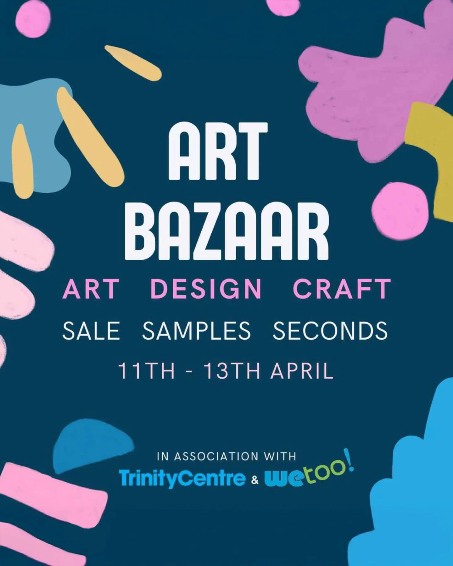 There's less than two weeks to go until my next event, @artbazaaraberdeen
Join me and over 20 local artists and creatives who will be selling samples, imperfect pieces, and discontinued items at 40% off and more.
The event opens from April 11th to 13th at the Trinity Centre in Aberdeen.
Come and visit us for this 3-day event to find some truly special items and prices you won't believe!
#artbazaar #aberdeen #trinitycentre #seconds #samplesale #grababargain #design #art #crafts