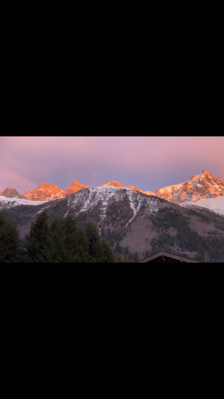 Chamonix Aiguilles alpenglow