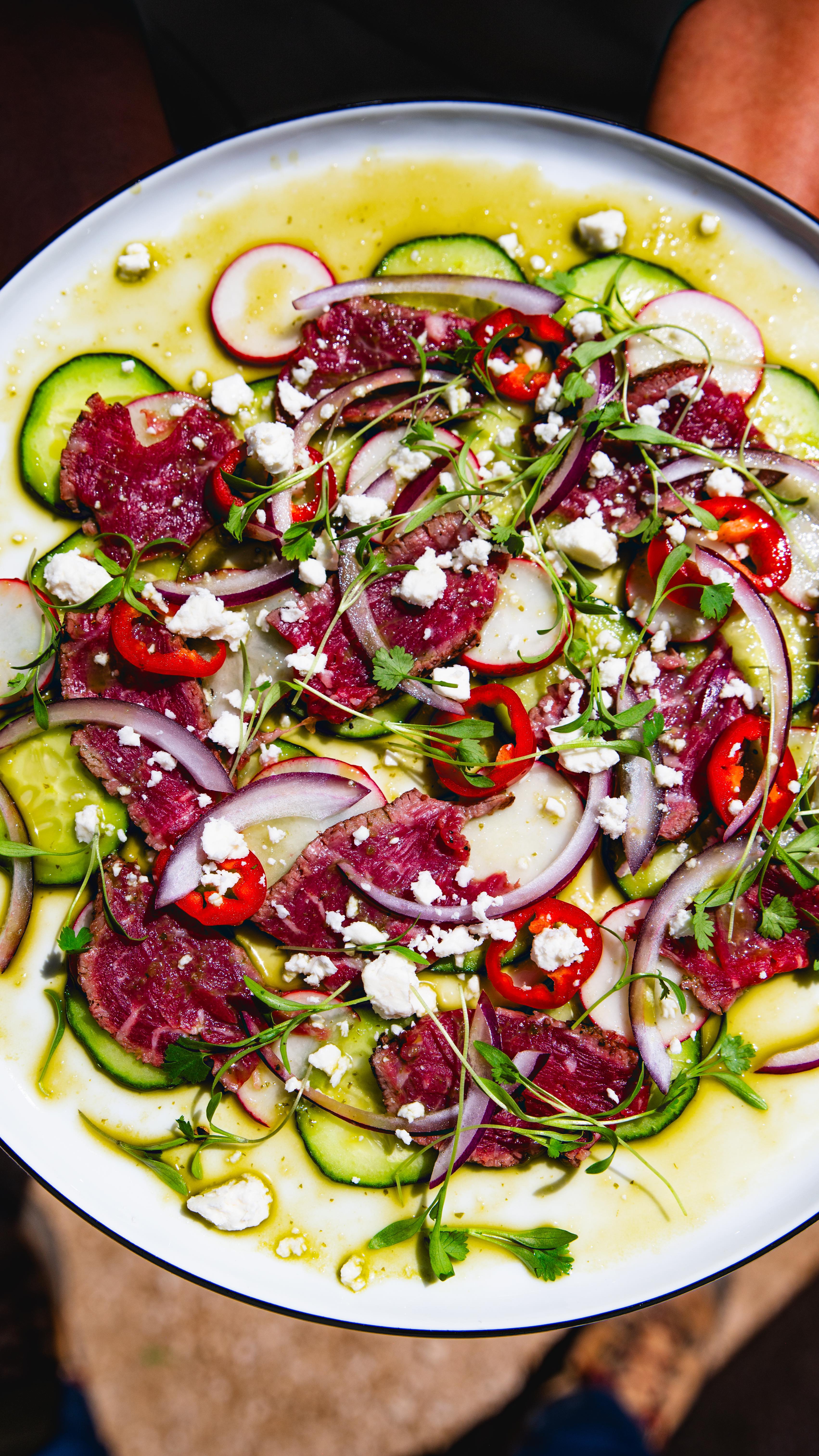 Aguachile Carpaccio in the field…
Testing the finishing touches to this recipe, a blistering hot sear with black pepper and sea salt crust FTW!
Our aguachile cilantro, garlic-chile sauce can be pre-made at home and lasts up to a week on the trail, just refresh with freshly-squeezed lime juice at camp.
Pair with avocado and crispy corn tortillas for an epic dinner!
With @goso.cookware and @cookpartnerstoves