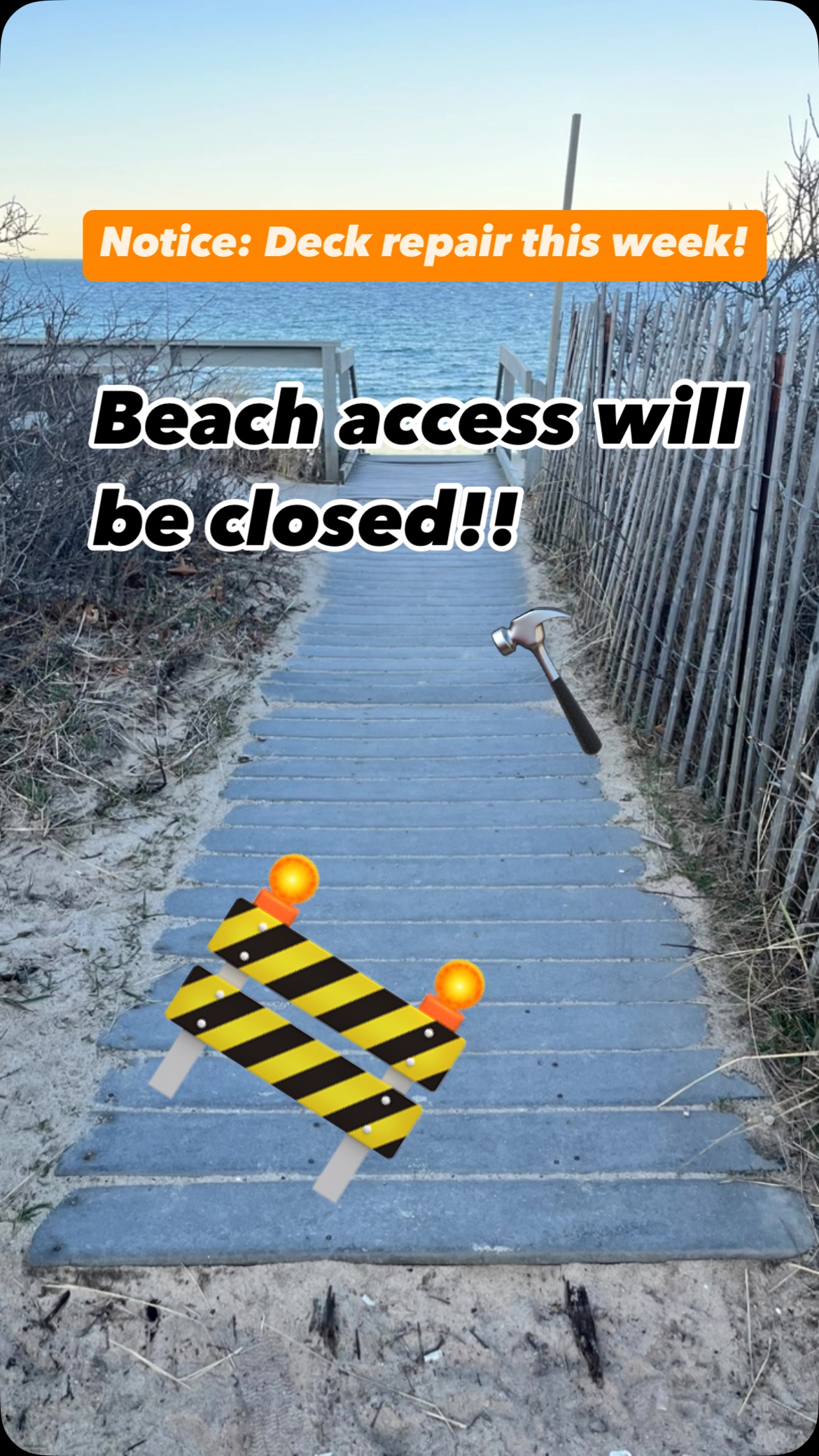 There will be work on the top of the stairs this week, starting Wednesday 4/2!