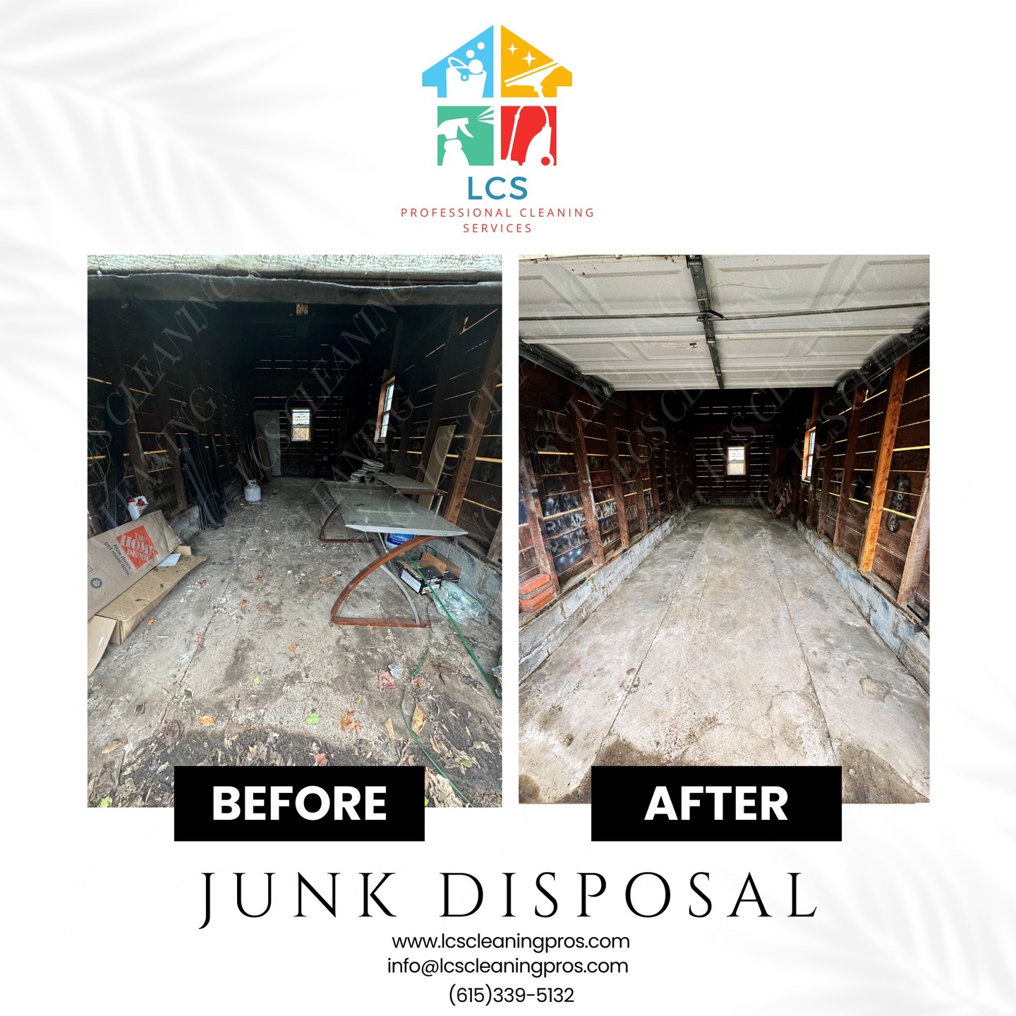 Complete Garage Junk Disposal in Nashville & Franklin!
Is your garage cluttered with unwanted items? We provide a thorough junk disposal service, clearing out everything so you can reclaim your garage space. Perfect for homeowners looking to declutter or prepare for a move. Our team handles everything, from small items to large debris, ensuring a completely transformed and functional space. Say goodbye to junk, and hello to new possibilities in your garage!
#nashville #franklintn #cleaningservices