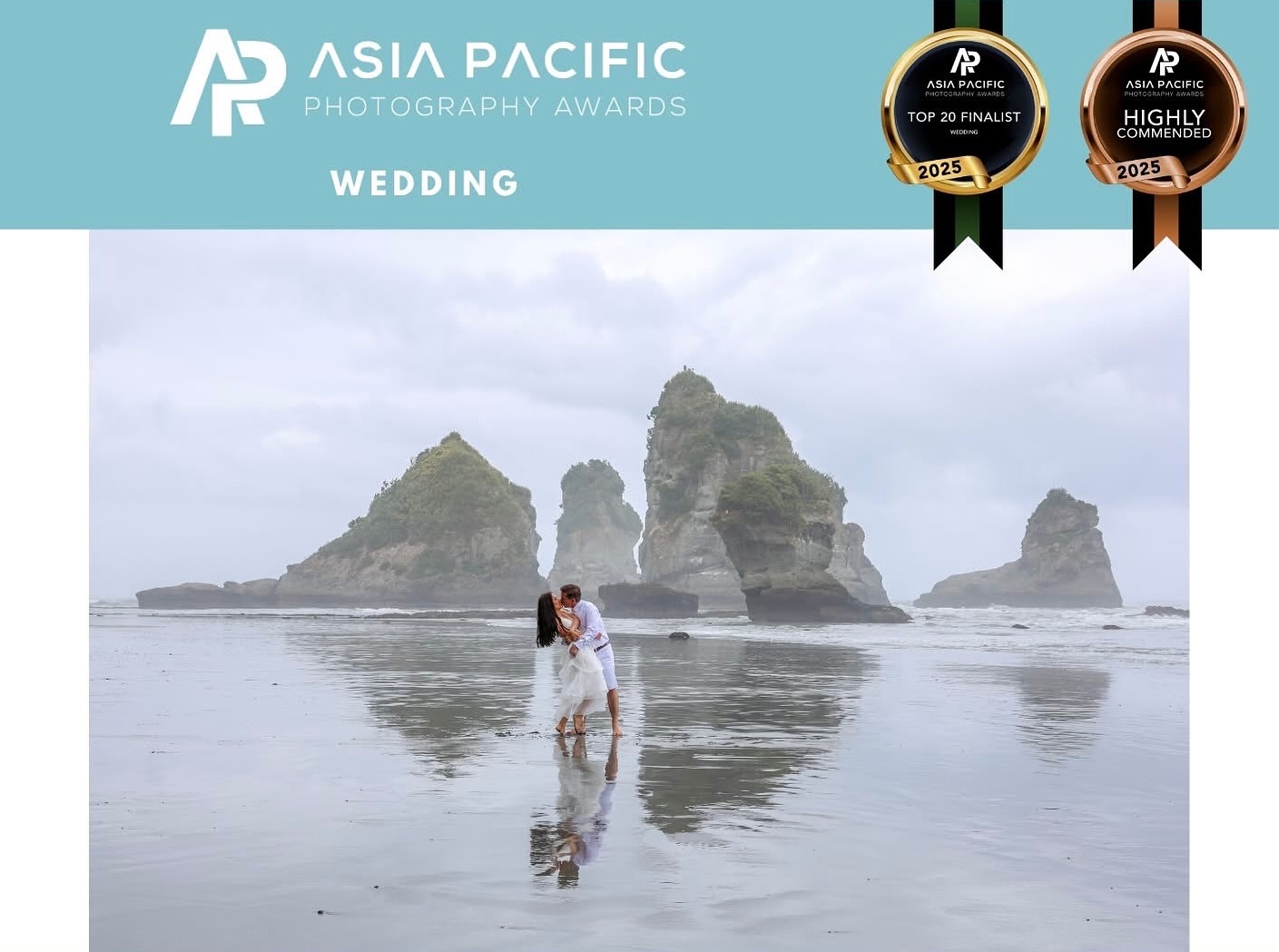 A photo from our first @elopewestcoastnz elopement was highly commended and placed in the top 20 Wedding photo finalists in the Asia Pacific Photography Awards! Yay!