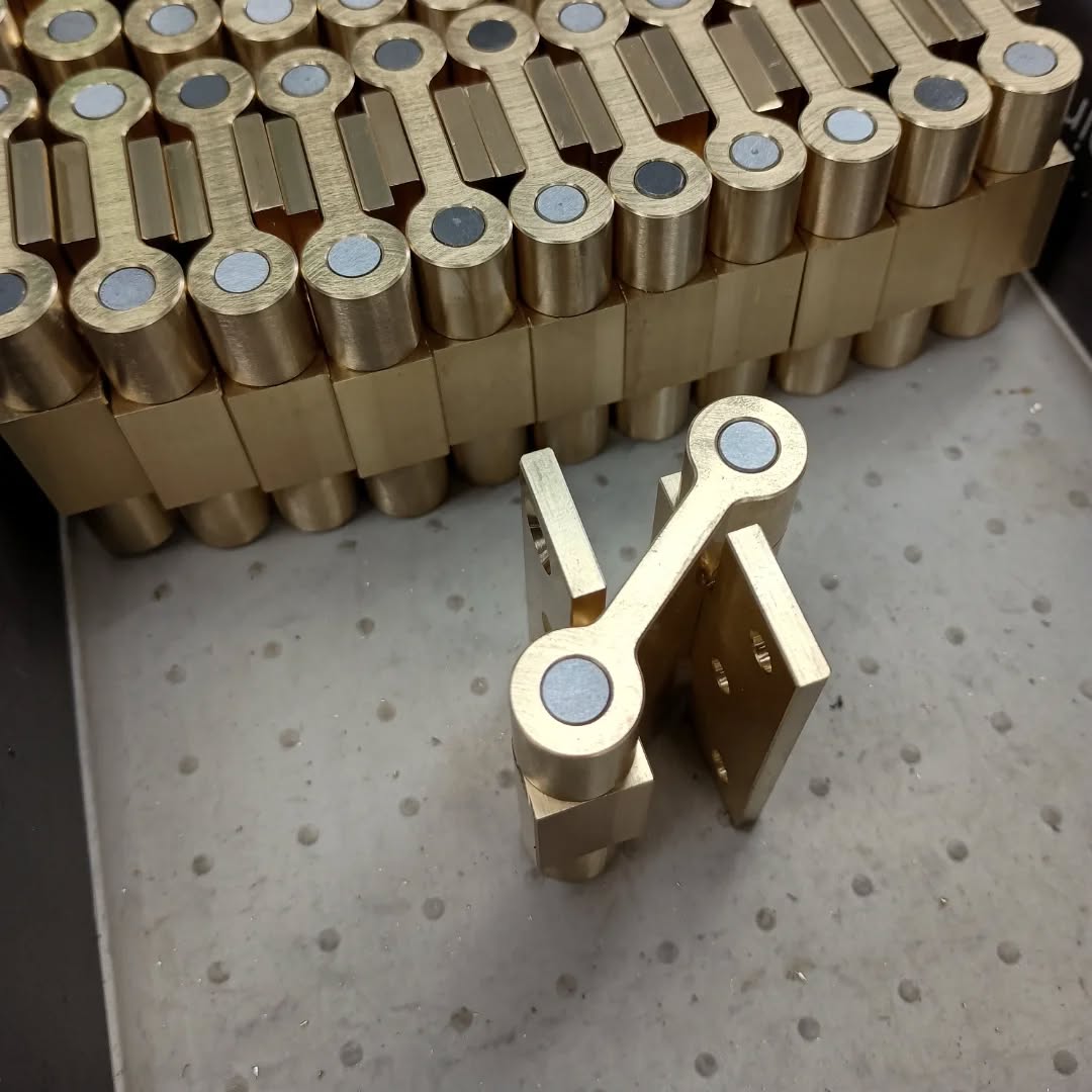 These custom double acting hinges are always a fun project to work on. I keep one around the shop to show off to visitors and my favorite comment so far is, "oh that's buttery smooth."
#machining #manufacturing #hinges #brass #customhardware #cncmilling