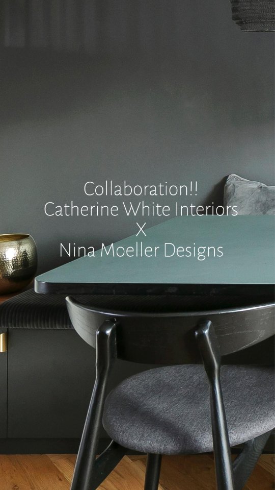 Our client enjoyed the dialogue of this cross collaboration : Catherine White Interiors and Nina Moeller Designs.
Nina’s suggestion of her Flip-Over-Table allowed for different settings in the room. The dual purpose of the table top : one practical side using a beautiful blue green Fenix surface material selected by Catherine, and the reverse side stained dark and sets the tone for chic dinner parties.
If you could have a bespoke piece of furniture, what would it be?