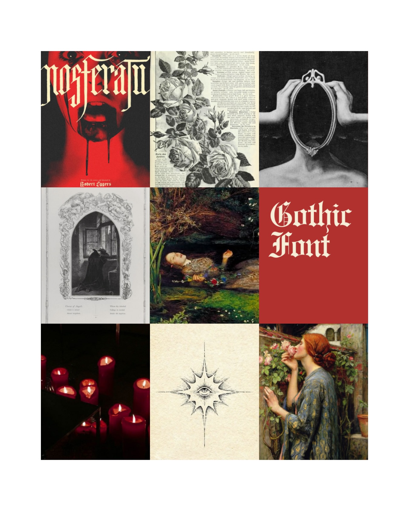 Gothic mood board for my latest project. Which I’ll share with you soon