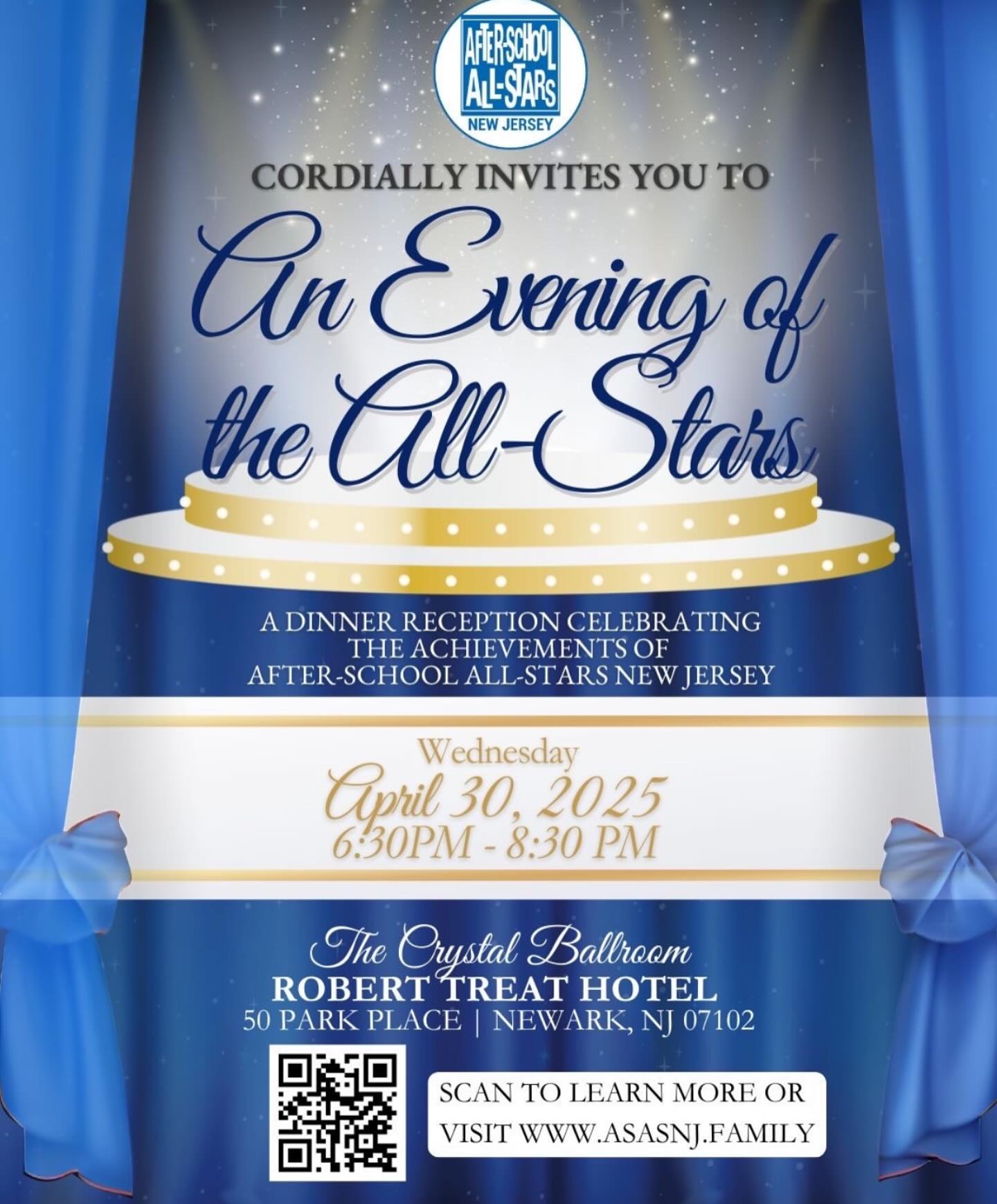 We are thrilled to announce our Inaugural Evening of the All-Stars event on April 30th at the Robert Treat Hotel in Newark, NJ. This exciting event will celebrate our scholars, our incredible staff, and the amazing partners who make our mission possible.
The Evening of the All-Stars will feature inspiring stories, live performances, and a chance to honor those who have made a significant impact on our community.
This is our inaugural Evening of the All-Stars, and we can’t wait to share this special occasion with you! 🎤✨
Visit www.asasnj.family for more information. We can’t wait to see you there!
#EveningOfTheAllStars #ASASNJ #CelebratingScholars #CommunityImpact #EmpoweringYouth #SaveTheDate