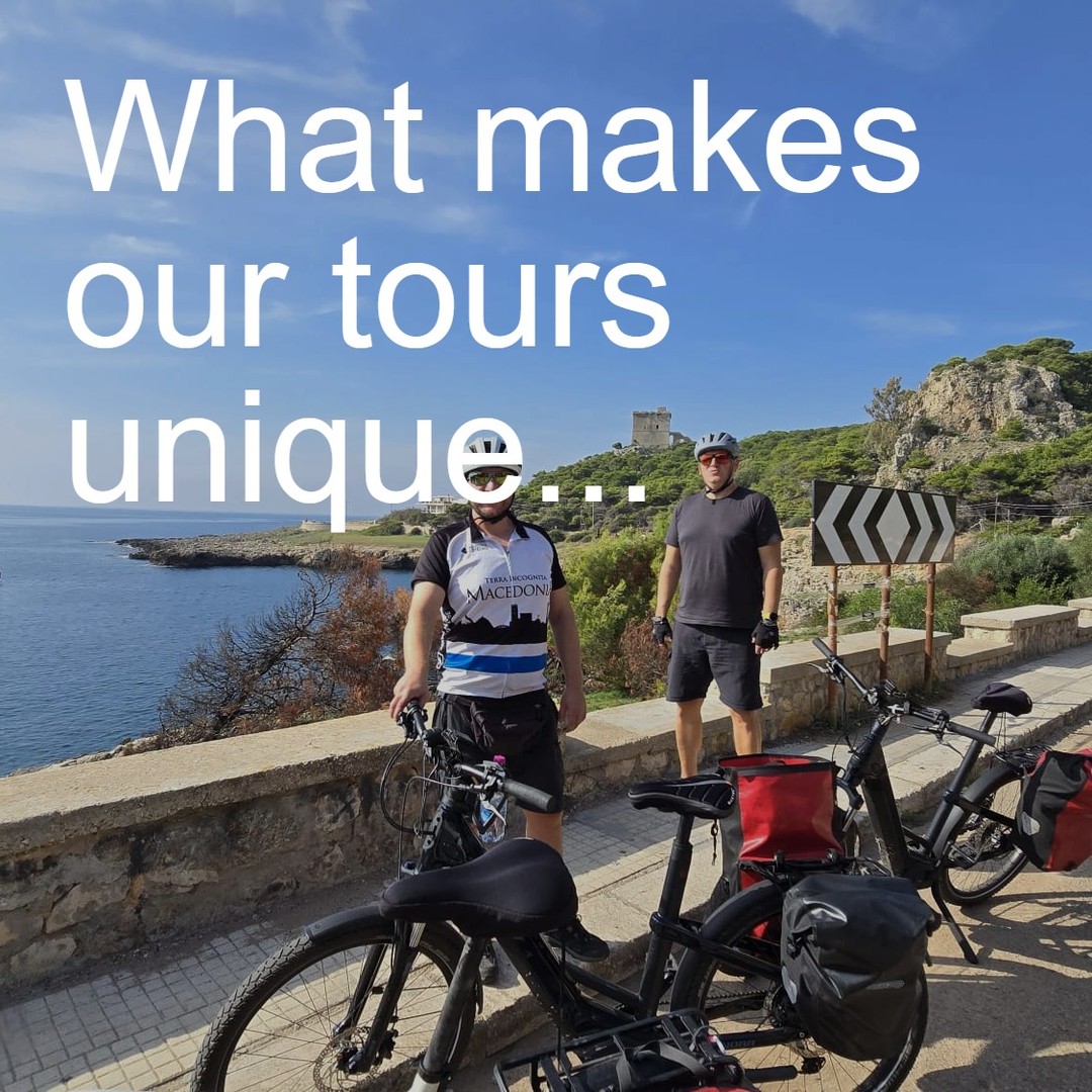 Here’s what makes Puglia Bike Experience unique:
1 - Authenticity and Connection:
At Puglia Bike Experience, we believe in traveling the authentic way 🚴♂️. Our e-bike and hike tours let you connect with local culture, meet real people, and immerse yourself in timeless traditions. No mass tourism – just genuine connections.
2 - Support for Local Businesses:
We proudly support local businesses that keep Italian traditions alive 🌿. From olive oil producers to family-run trattorias, we choose places that value craftsmanship and heritage. Your journey helps sustain the local economy!
3 - Embrace Slow Travel 🐌:
Take it slow and enjoy the ride 🚴. Our e-bike and hike tours are about living the moment, not rushing through it. Whether it's pausing to watch sheep cross the path or enjoying a homemade meal, we let the experience unfold naturally.
4 - Minimal Footprint, Maximum Experience:
Exploring Puglia with minimal impact 🌱. Our e-bike and hike tours are designed to leave a small footprint while offering a deep dive into local life. Ride or walk with us, and feel the pulse of the region without disturbing its essence.
5 - Live the Local Life:
With a local guide by your side, you’re not just a visitor – you’re part of the story. We prioritize authentic experiences over touristic spots, allowing for spontaneity and real connections. Come and live Puglia the way locals do.
#PugliaBikeExperience #pugliabikerental #leccebiketour #slowtravelpuglia #cyclinginpuglia #publiabiketours #hikingpuglia
