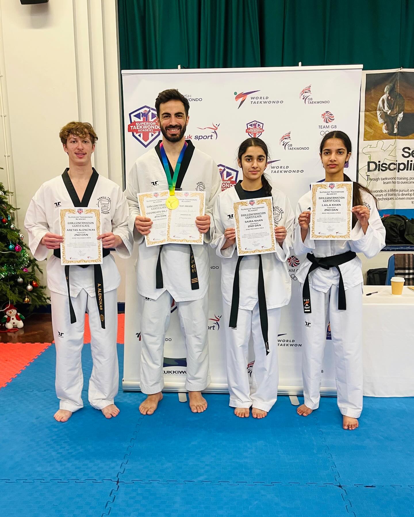 πBiggest congratulations to our students who passed their black belt grading πππand to our Head Coach George for completing his 4th Dan, as well as being awarded the Best Performance Test Award π₯π