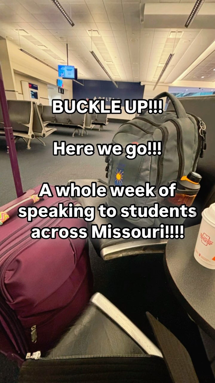 Excited to hit the road this week and speak to 10 different high schools across Missouri! I’ll be sharing my ‘Five Simple Guidelines’ and ‘Excuse Yourself’ presentation with the students. Can’t wait to inspire and connect with these school communities. It’s going to be great! Join me on this amazing journey across MO! Praying for no tornados. 🌪️ BIG THANK YOU to @iamjohnmorello for connecting me with these schools and being such an inspiring speaker and actor. #Motivation #StudentLeaders #ExcitedToSpeak #MissouriTour05 MotivationalSpeaker #YouthEmpowerment #MakeGoodChoices #InspireTheFuture #LeadByExample #PositiveMindset #YouthLeadership #EmpowermentThroughChoices #BuildingCharacter #professionalspeaker #MotivationForTeens #ChoicesMatter #SelfGrowth #fivesimpleguidelines @fivesimpleguidelines