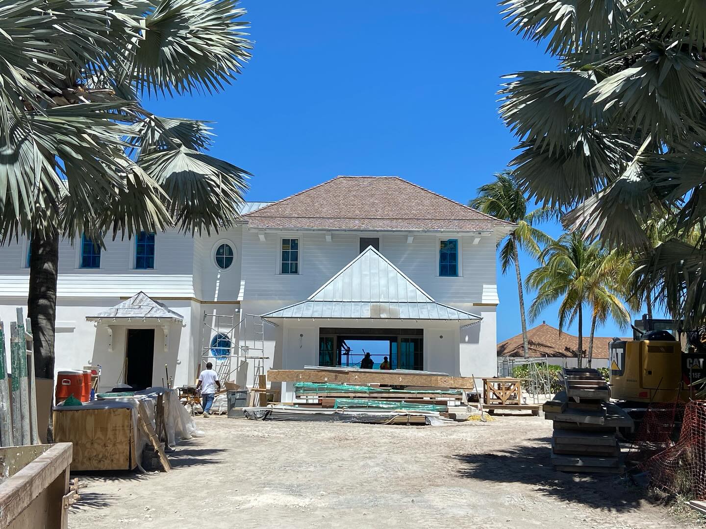 Zinc roofs, architectural brackets, exposed rafter tails and a pool that is really taking SHAPE! In true island style this one is coming to life. #authenticarchitecture #islandliving