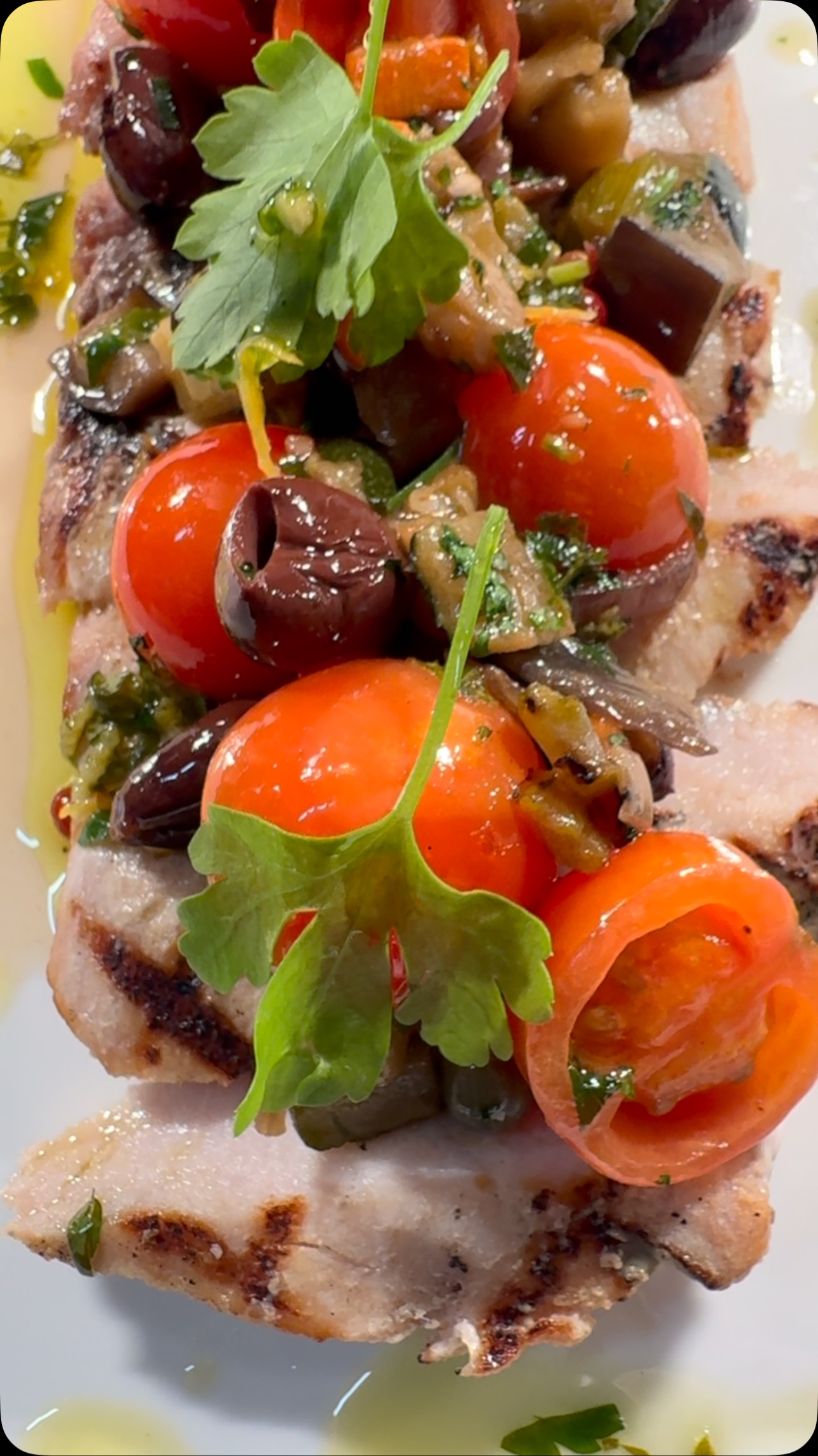 Swordfish Steak😎 #caponata #swordfish