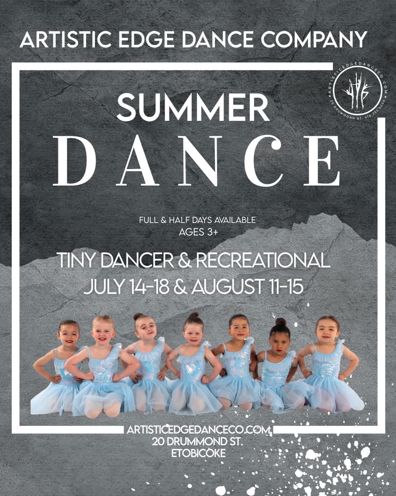 AEDC is now Registering for Summer Programs! ☀️
▪️July 14-18 | August 11-15- Tiny Dancer/ Recreational- Full or half days- Ages 3-12
▪️July 14-16- Acrobatic Workshop
▪️August 11-13- Competitive Intensive
.
💥See link in bio or visit our website for more information!!! Space is limited. Register today!!📍20 Drummond Street, Etobicoke.
.
.
.
#AEDC #etobicokedance #mimico #dance #mimicovillage #etobicokemoms #childrensactivities #fit #strong #activekids #shoplocaletobicoke #etobicokecommunity #humberbayshores #lakeshore #toronto #newtoronto #etobicokelakeshore #mimicovillage #mysticpointe #southetobicoke