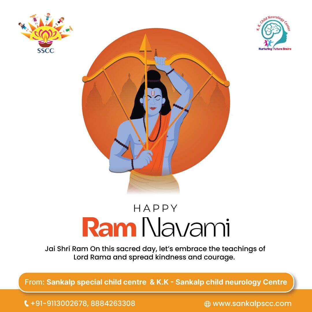 🌟 Wishing You a Joyous Sri Rama Navami! 🌟
On this sacred day, let’s embrace Lord Rama’s teachings of righteousness, kindness, and courage. 🏹✨ May his divine blessings bring you peace, prosperity, and happiness. 🙏💛 Jai Shri Ram! 🚩
Let’s celebrate the spirit of dharma and devotion! 🎉
#SriRamaNavami #JaiShriRam #LordRama #DivineBlessings #RamNavami2025 #SpiritualJourney #PeaceAndProsperity #FestiveVibes #SankalpSpecialChildCentre #RamNavamiCelebration