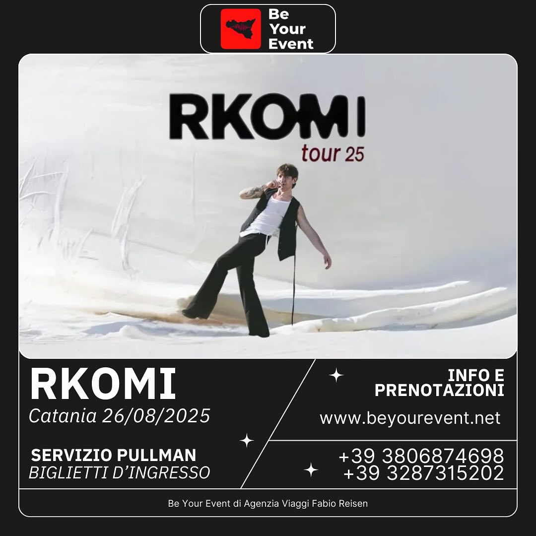 Disponibili biglietti e servizio pullman per il concerto di Rkomi a Catania! ❤️
