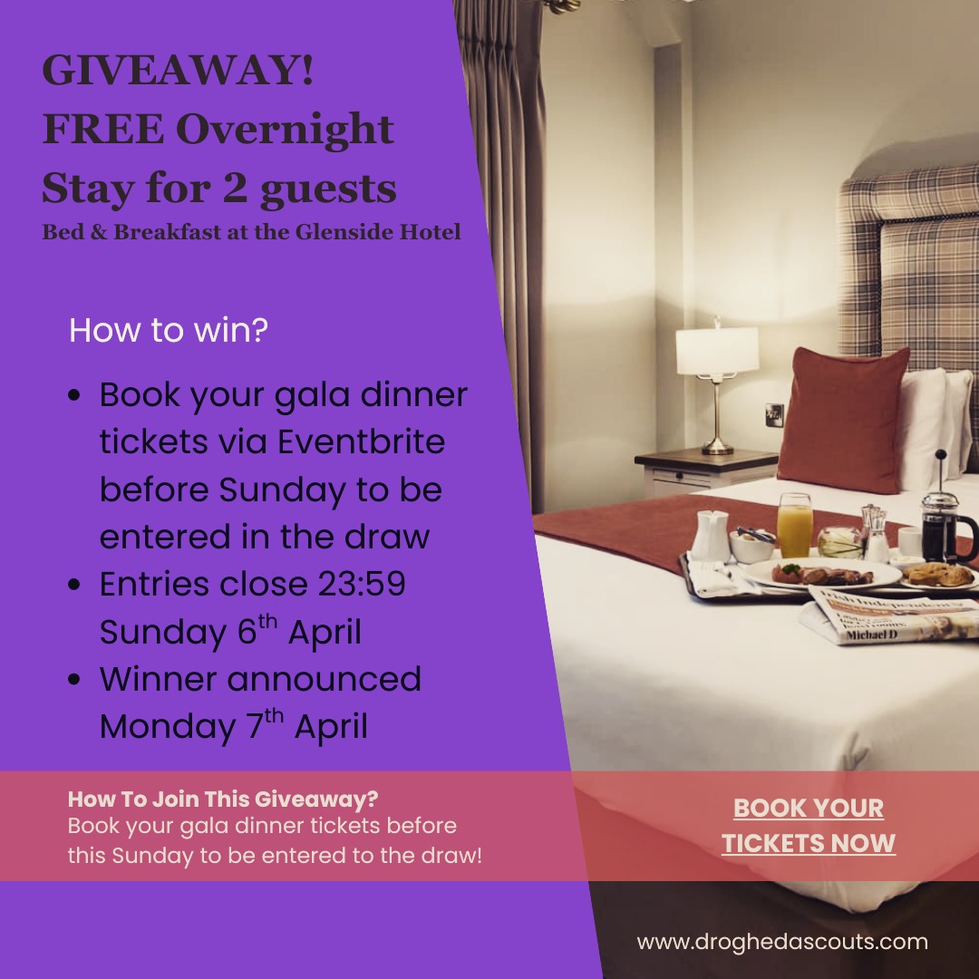๐จ๐จGIVEAWAY๐จ๐จ
๐ฝ Planning on attending our 90th anniversary gala on 10th May? Haven't booked your ticket yet?
๐ฉWe're delighted to offer one overnight stay for 2 in a Deluxe Room at @the_glenside
๐ All you have to do to enter the draw is book your tickets on eventbrite before Sunday
๐link in bio