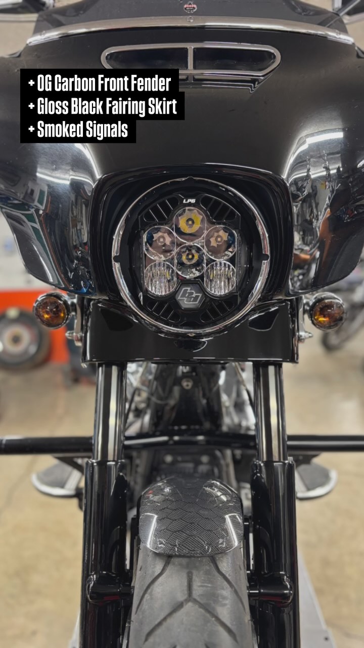 Pumped on the upgrades we made to the front end of this 2018 Street Glide. It’s amazing what a few small changes can do to the overall look and performance of your Harley-Davidson Touring bike.
+ Baja Designs LP6 Headlight
+ Legend Suspension +2” Cartridges
+ Pro 1 Black Fork Tubes
+ Gloss Black Fork Lowers
+ Original Garage Carbon Front Fender
+ Gloss Black Lower Fairing Skirt
+ Smoked Turn Signal Kit
Call or Text for a quote on your dream setup.
Good Times Cycle
GT Cycle Inc
Shallow Lake, ON 🇨🇦
519-935-2424
#goodtimescycle #gtcycle #harleydavidson #shallowlake #streetglide #bajadesign #lp6 #legendsuspensions #originalgaragemoto #pro1 #garillacoatings #supportlocal #supporttheindependents #owensound #saublebeach #portelgin #tiverton #kincardine #collingwood #wasagabeach