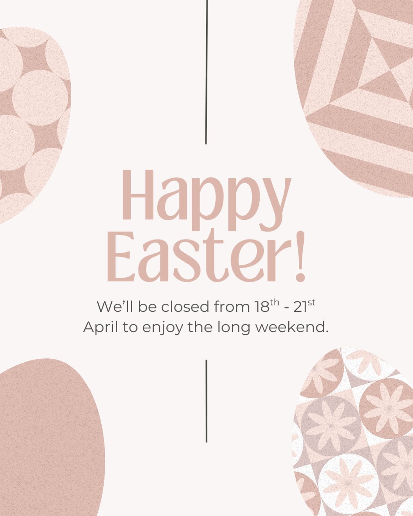 🐣🐰🌸 Hoppy Easter! We’ll be closed from 18th April to 21st April. Wishing you all a lovely long weekend ☀️
#easter #easter2025 #bankholidayweekend☀️