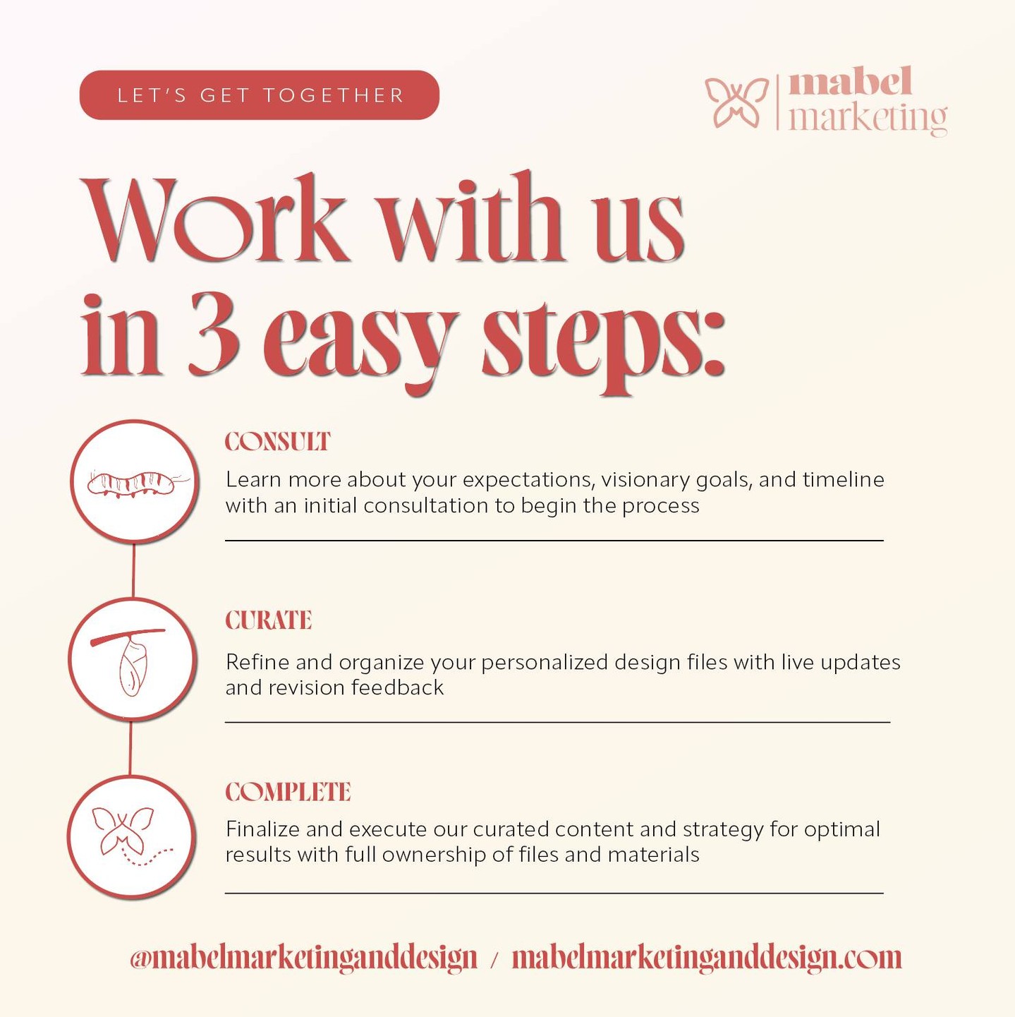 Time for a spring refresh - start transforming your business today! ✨
With our simple process, we make your marketing strategy seamless with a comprehensive consultation, curated content, and fast turn around so you can get back to what matters most to you.
Now booking for Q2 for all premium services 👉 https://www.mabelmarketinganddesign.com/contact-mabel-marketing-inc-marketing-services
#premiummarketing #midwestmarketing #marketingsolutions #websitedesign #socialmediacontent #marketingstrategy