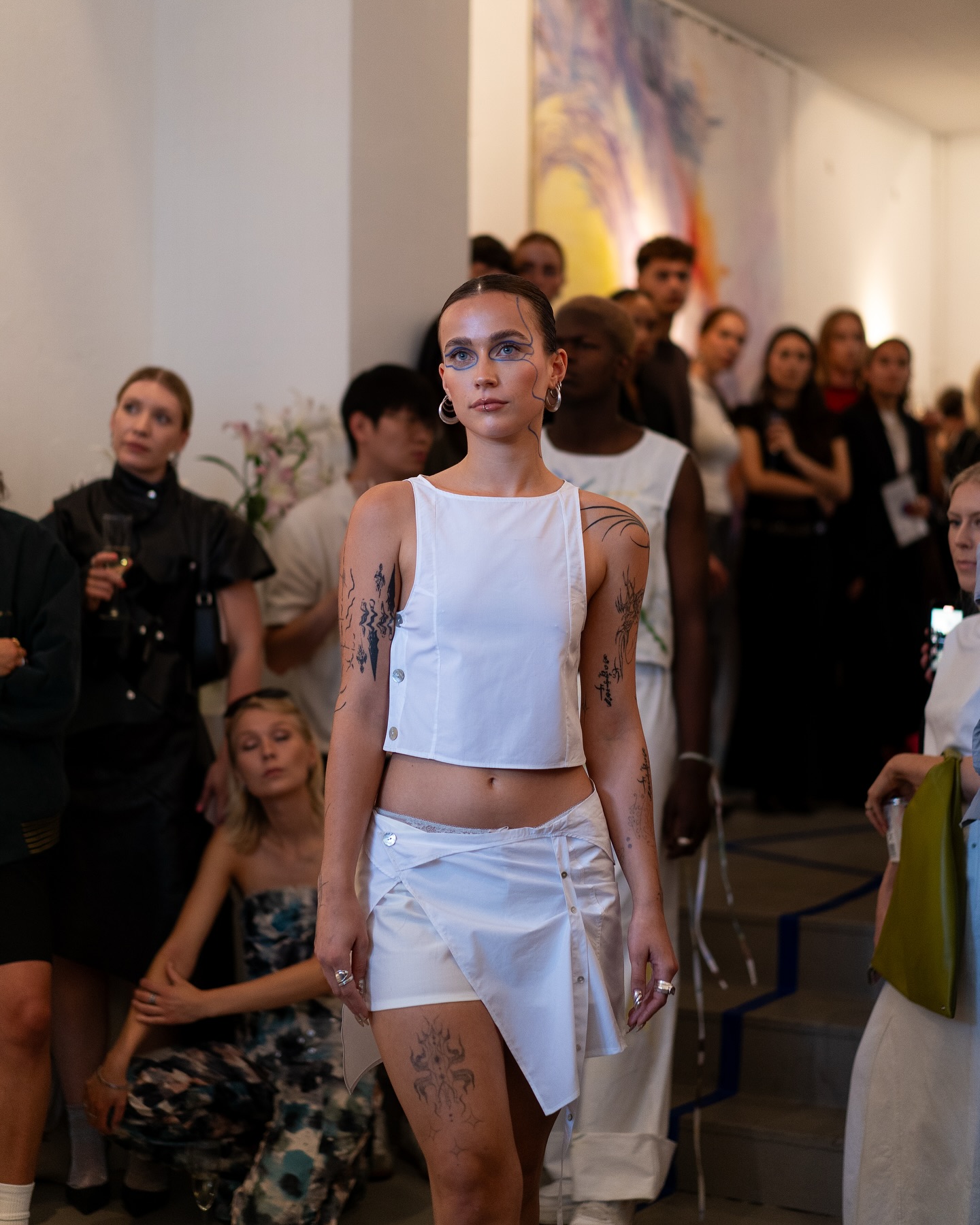 Fashion week 2024
Slow fashion brand @w1p.studios 💙 by @anaelle.del and @giag_fromenee with show support by @spicedrake
Collection made with deadstock materials from @textilhafen
Beautiful live painting by @seonah_chae
Show makeup by: @reemjarhum @aljona_mua @jessica.turtola and @ladyloramuaberlin