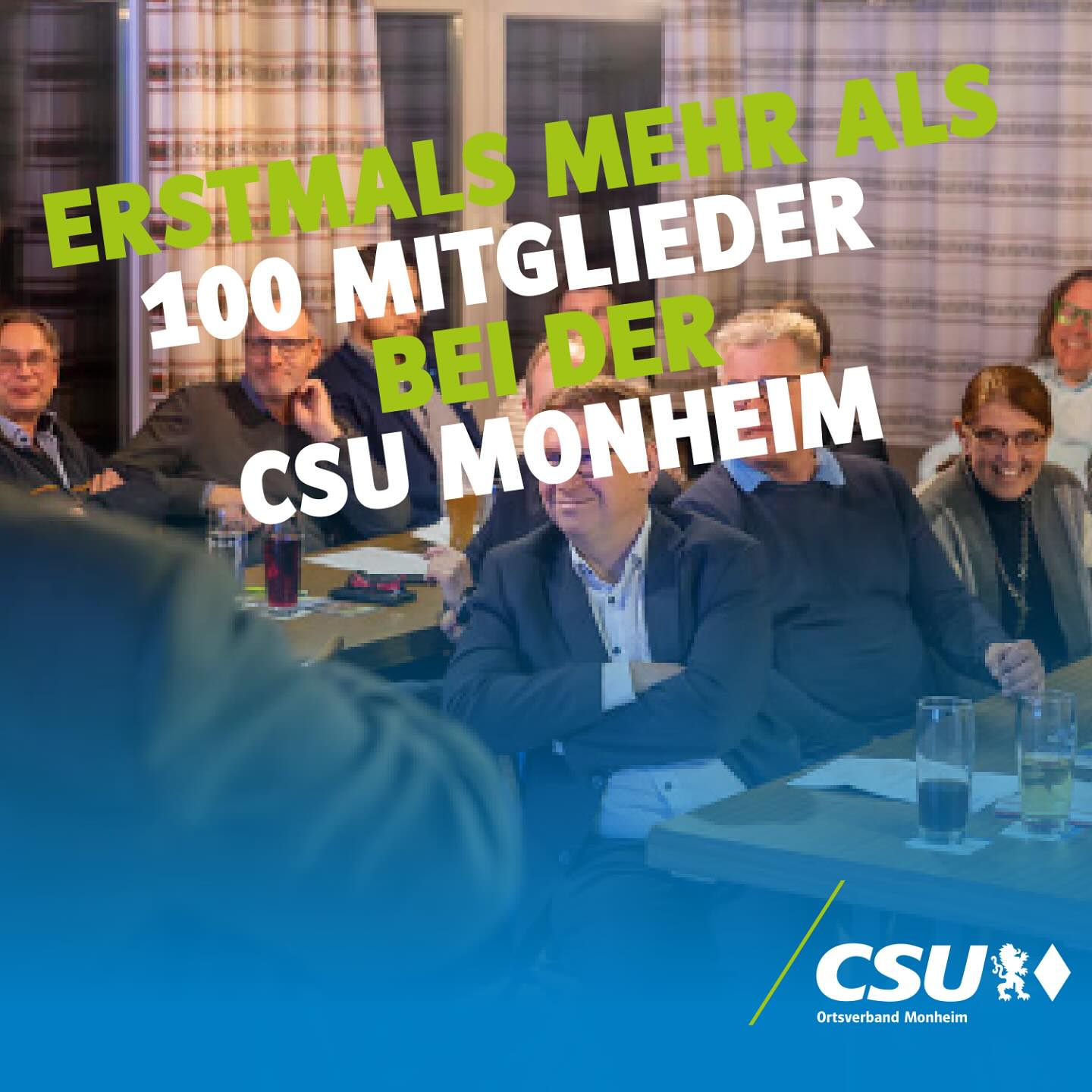 🤩 WOW 🤩! Wir können erstmals mehr als 100 Mitglieder bei der CSU hier in Monheim verzeichnen. Das ist auch euer Verdienst durch eure Unterstützung. Danke an euch da draußen für euren Support. Wir sind für euch da💪😎 Ihr motiviert uns jeden Tag aufs Neue. Details findet ihr oben ⬆️ in der Bio oder hier im Link 🔗 https://www.csu-monheim.de/post/csu-ortsverband-monheim-erreicht-erstmals-mehr-als-100-mitglieder #csu #monheim #bayern #schwaben #basismotivator #100mitglieder