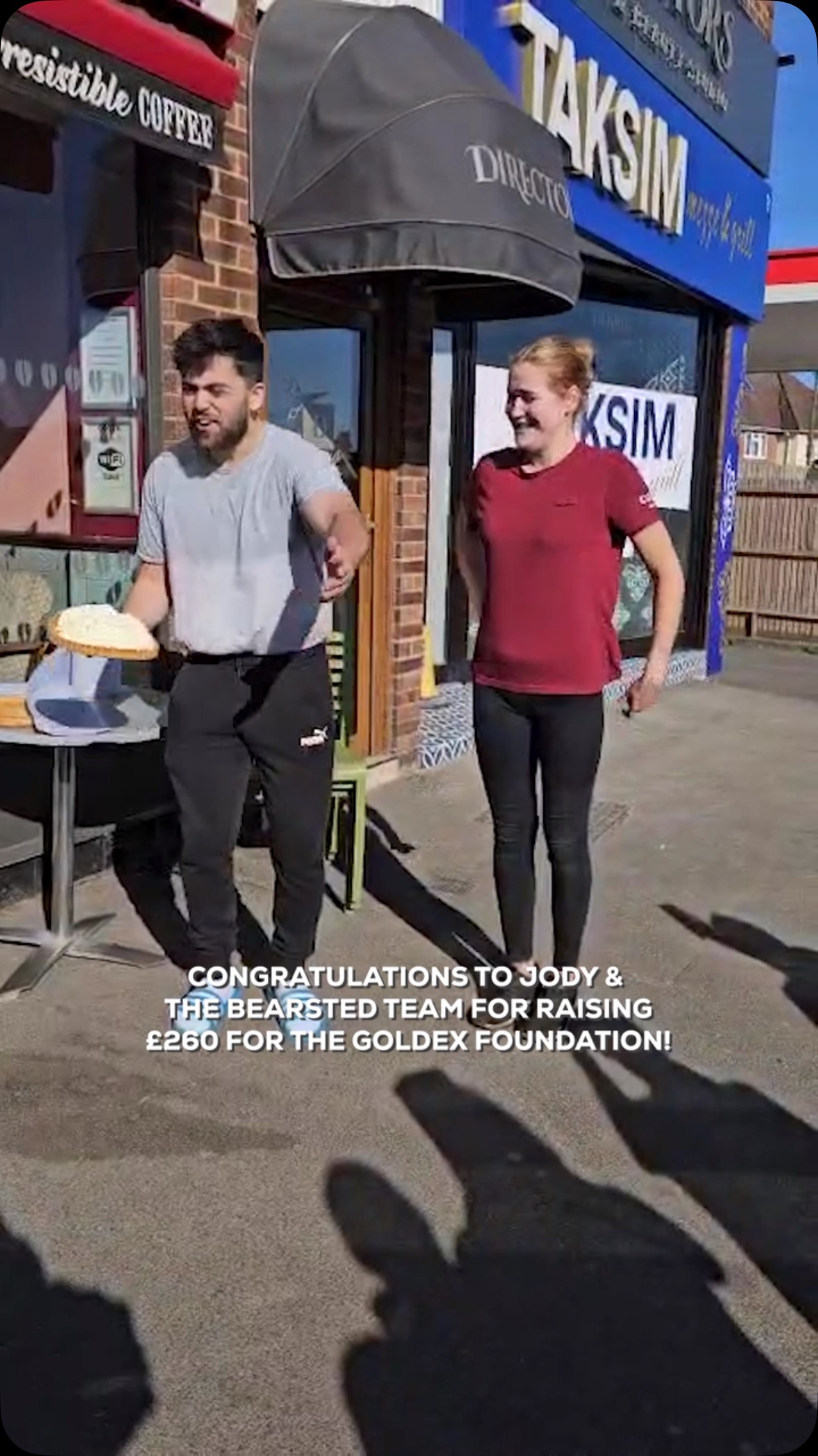 Big shoutout to Jody and the Bearsted team for raising an incredible ยฃ260 for the Goldex Foundation! They let customers decide which team member took a pie to the faceโLewis and Freya were the unlucky ones, but total champs! Well done, team! ๐๐ #TeamSpirit #GoldexFoundation #PieInTheFaceForACause