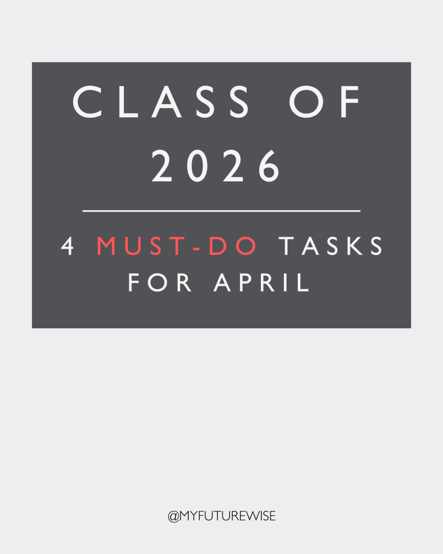 Class of 2026, you have a busy month ahead!
🤗 Just in time, The FutureWise Collective | Class of 2026 is officially open for enrollment.
I’ve meticulously designed this college counseling program to give you the expert advice and personalized support you need to crush every single aspect of your college admission process.
You get direct access to me every step of the way.
💵 And because The FutureWise Collective is fully customizable, it's college counseling that fits your exact budget.
Comment '2026' and I'll send you the details about how to enroll.