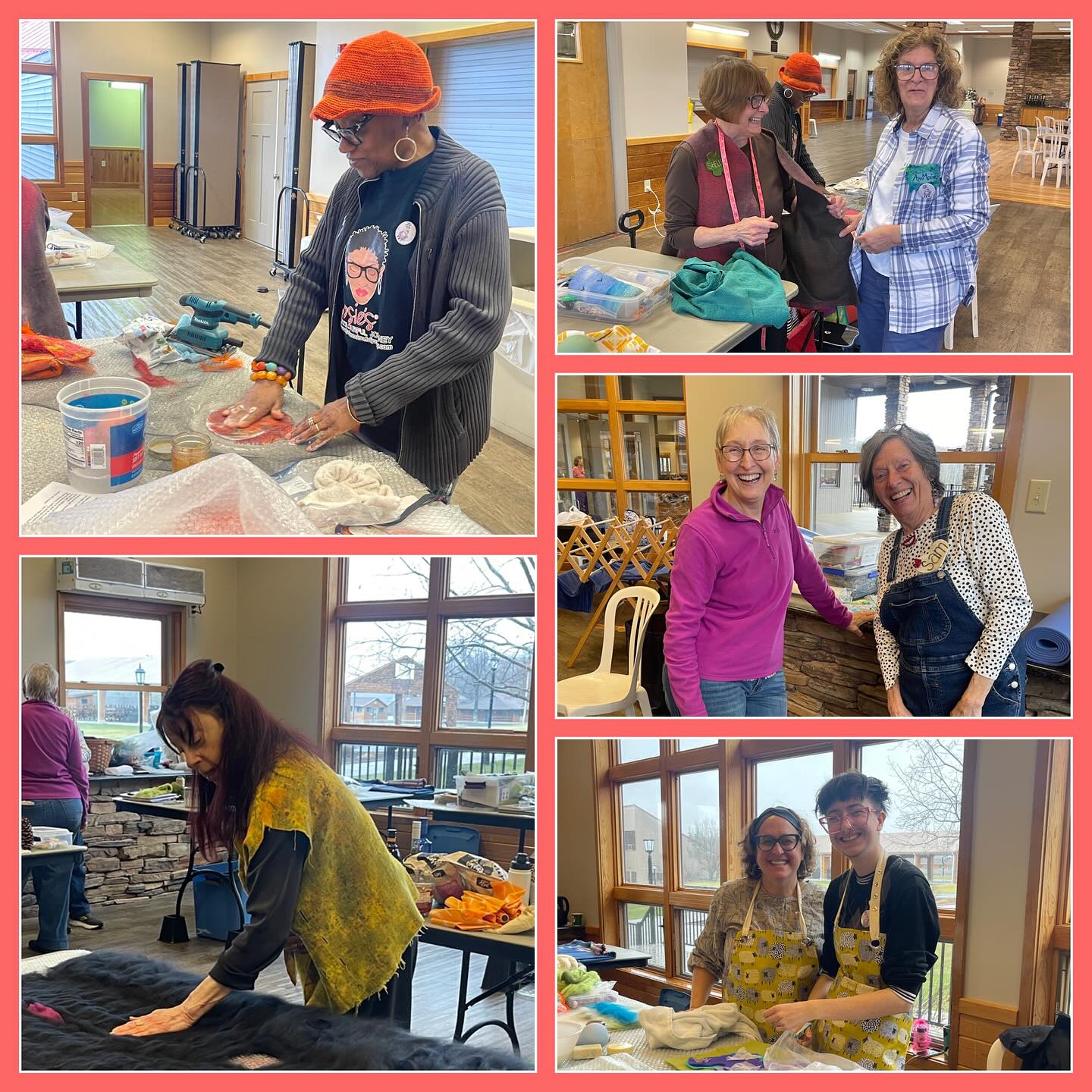 Felting has begun at the NEFG retreat. Old friends and new friends have arrived. Demonstrations happening! Sharing of materials, knowledge, support, and many stories have begun. This amazing guild is run completely by members volunteering their time and talents. It’s a great group and there are some board positions opening soon. Get in touch if you’d like to play a role in keeping this group going!
#nefg
#volunteeringiscool
#felting
#wetfeltingwool
#fiberart
#woolart