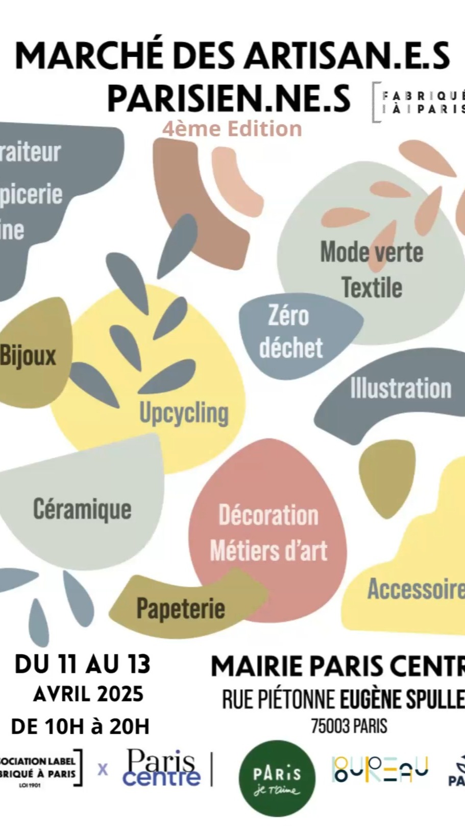Caligraphic sera présente au Marché des Artisanes Parisiennes !
du 11 au 13 avril 2024, de 10h à 20h,
sur la rue piétonne Eugène Spuller (75003 Paris).
Venez découvrir notre univers et nos créations uniques !