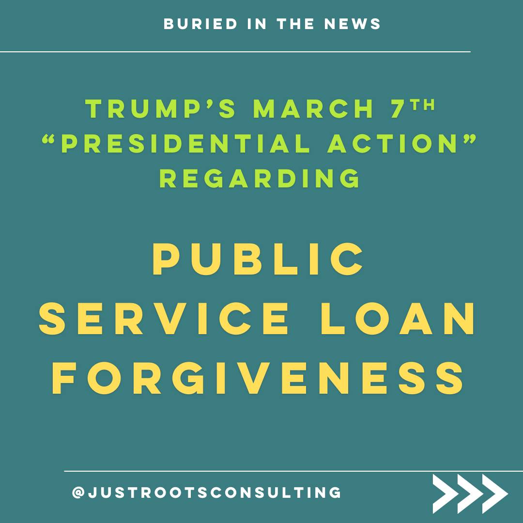 HIDDEN NEWS ALERT! Public Service Loan Forgiveness is endangered for countless borrowers who work for non-profit organizations that Trump and his administration disagree with ideologically or see as a threat to their policy agenda. Does this impact you? Start organizing and talking to your org leaders ASAP!
Click the link in our bio to subscribe to monthly newsletter and be alerted when it's time to take action to fight!
#icymi #pslf #loanforgiveness #resist