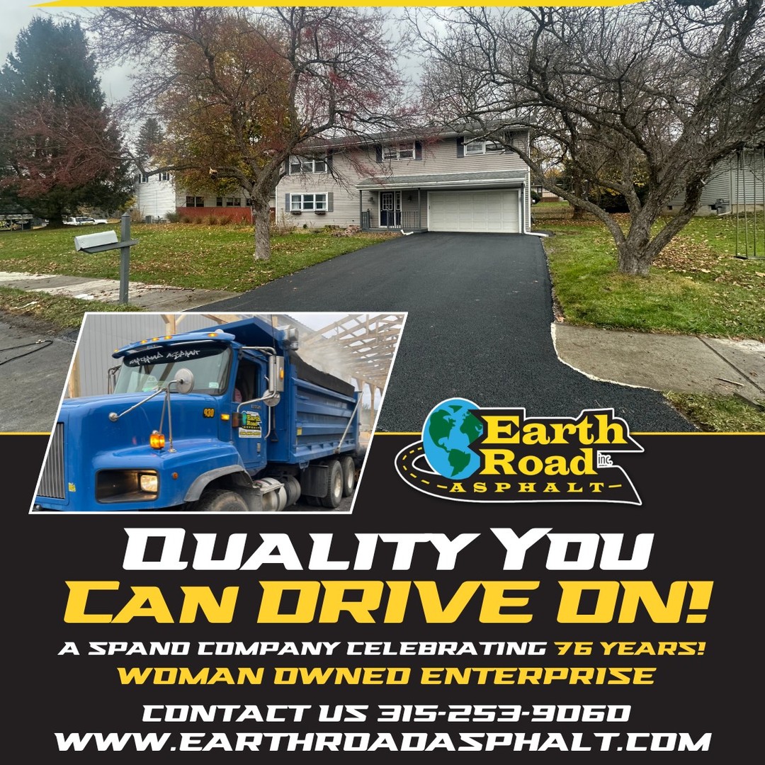 -> QUALITY YOU CAN DRIVE ON
A driveway that’s built to last. A parking lot that handles traffic like a pro. That’s what you get with Earth Road Inc. Asphalt. We’re all about providing durable, reliable asphalt paving that looks great and stands the test of time.
Our team uses advanced equipment, premium materials, and expert techniques. No shortcuts. No compromises. Just solid results you can drive on day after day.
For residential driveways or large-scale commercial lots, trust us to get the job done right. Because quality isn’t just a promise — it’s our standard.
#DriveWithConfidence #AsphaltExperts #BuiltToLast #EarthRoadInc #ReliablePaving
CONTACT US FOR YOUR QUOTE TODAY!
315-253-9060
#AsphaltPavingCentralNY #Perfection
#Paving #Milling #Sealcoating #Striping
#AmericanAsphaltWorkers #AsphaltLife #KickingAsphalt!
#AsphaltPavingCentralNY
#madeinamerica🇺🇸 #CommercialPaving #residentialpaving
#blacktop #EarthRoadAsphalt
https://bit.ly/2PwFZoN
277 North St. Bldg. A Auburn, NY 13021