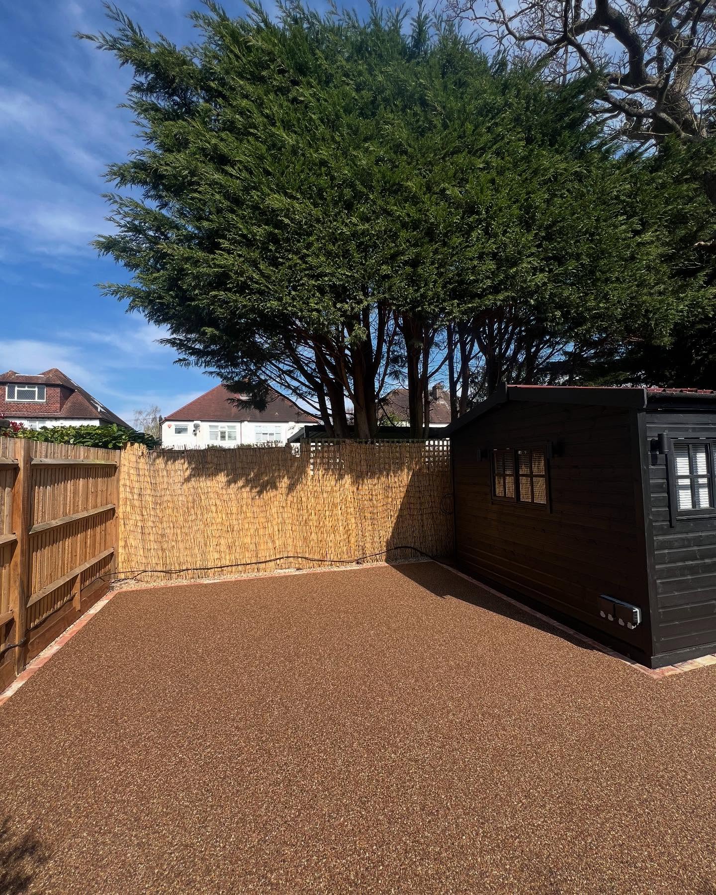 Resin bound patio (colour conker)