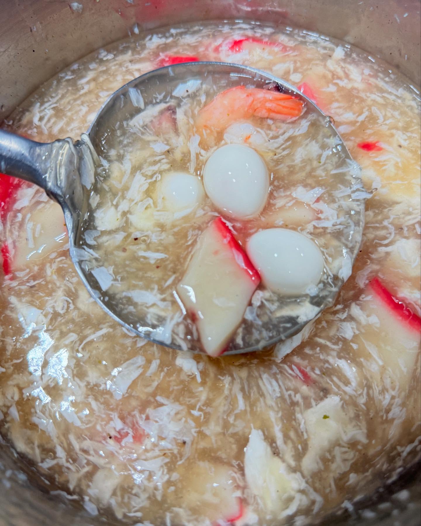 Just devoured a mouthwatering Chinese-style seafood soup loaded with fish maw and crab! 😋🍜 #seafoodlover #yummy