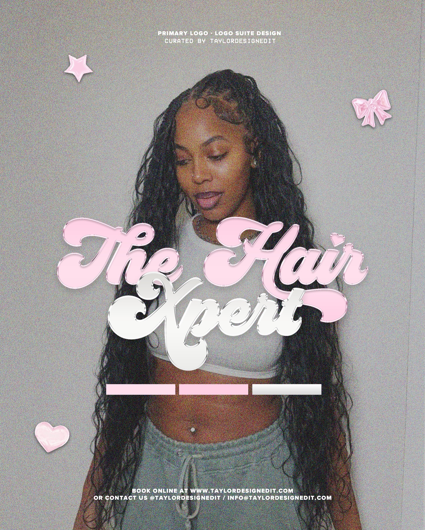 logo branding suite | the hair xpert
i love a pretty logo suite 🎀🫧😍🤍
when it comes to my clients, they don’t play about their branding & neither do i! my new client xaria said she wanted to elevate & leave behind her old logo, so we designed three new ones & helped her create foundational branding for her business! she’ll never look back 😍
let me know what you girls think of her new & improved branding, & which logo is your absolute fav! <33
🎀
bookings are open & we now have afterpay as a payment option at checkout!
visit our website for more details on how to work with us, or follow the steps below:
❤︎ interested in working together? ↴
• click web link in bio
• click “work with me” option
• review our services, requirements + all policies
• prepare all the necessary details for service(s)
• book a service :)
message me for any questions!
-
💌 ; info@taylordesignedit.com
🔗 ; www.taylordesignedit.com