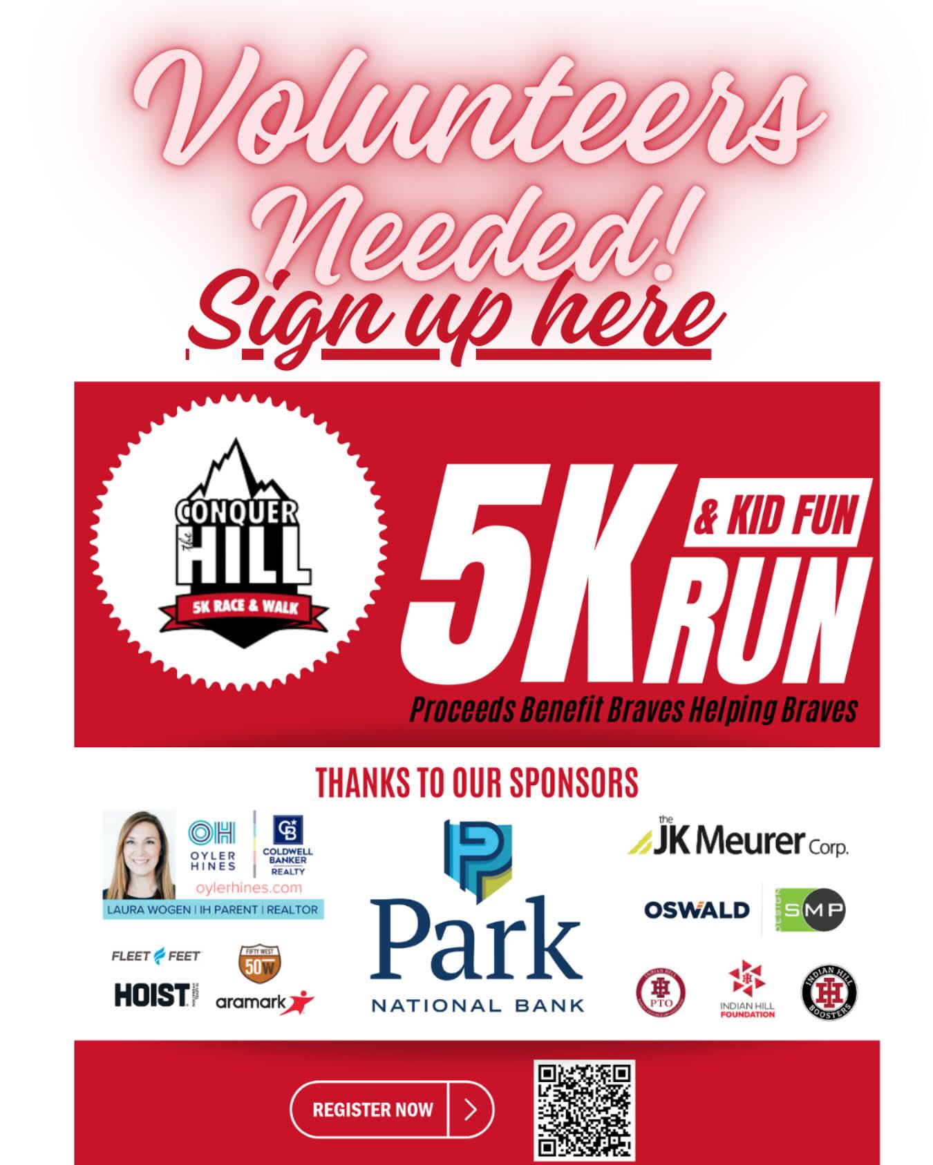 Seeking Volunteers…. Conquer the Hill 5K race will start at 8:30 am and the Kid Fun Run will start at 9:30 am at the Tomahawk stadium track.
Following the 5K, the Indian Hill PTO will host the annual Spring Fling at the IHHS complex, Makers Market, enjoy bounce houses and race courses, Live DJ music and a variety of food trucks from 10am-1pm.
https://www.signupgenius.com/go/10C044FA5A728A2F85-spring1