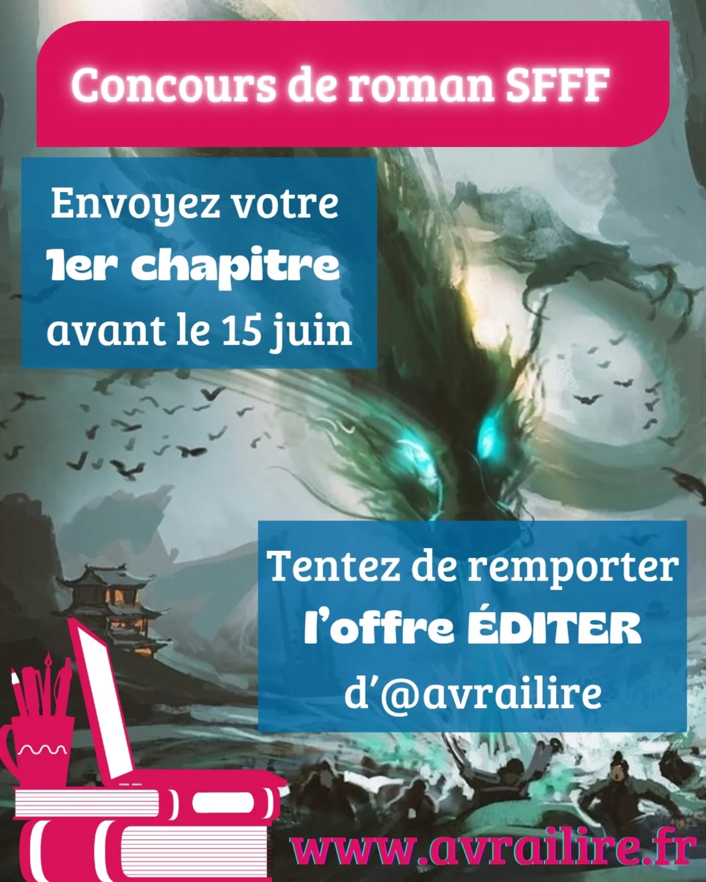À vrai lire : concours
Envoyez-nous le ou les premiers chapitres de votre roman SFFF (entre 3000 et 7000 mots) pour gagner un suivi d’auteur·rice·s complet jusqu’à une version publiable de votre manuscrit !
Envoi possible jusqu’au 15 juin 2025 inclus.
Modalités et critères de sélection sur notre site web, lien en bio.
Si vous avez des questions, n’hésitez pas à laisser des commentaires ou à nous envoyer des MP !
#àvrailire #concours #concoursSFF #concoursécriture #concoursroman #booksta #Relectrice #betalectrice #roman #écriture #auteur #autrice #roman #manuscrit #premierjet #correction #accompagnement
mots clés :
concours, roman, SFFF, écriture, auteur, autrice, suivi d’auteur, manuscrit, coaching d’auteur, betalecture, correction, relecture