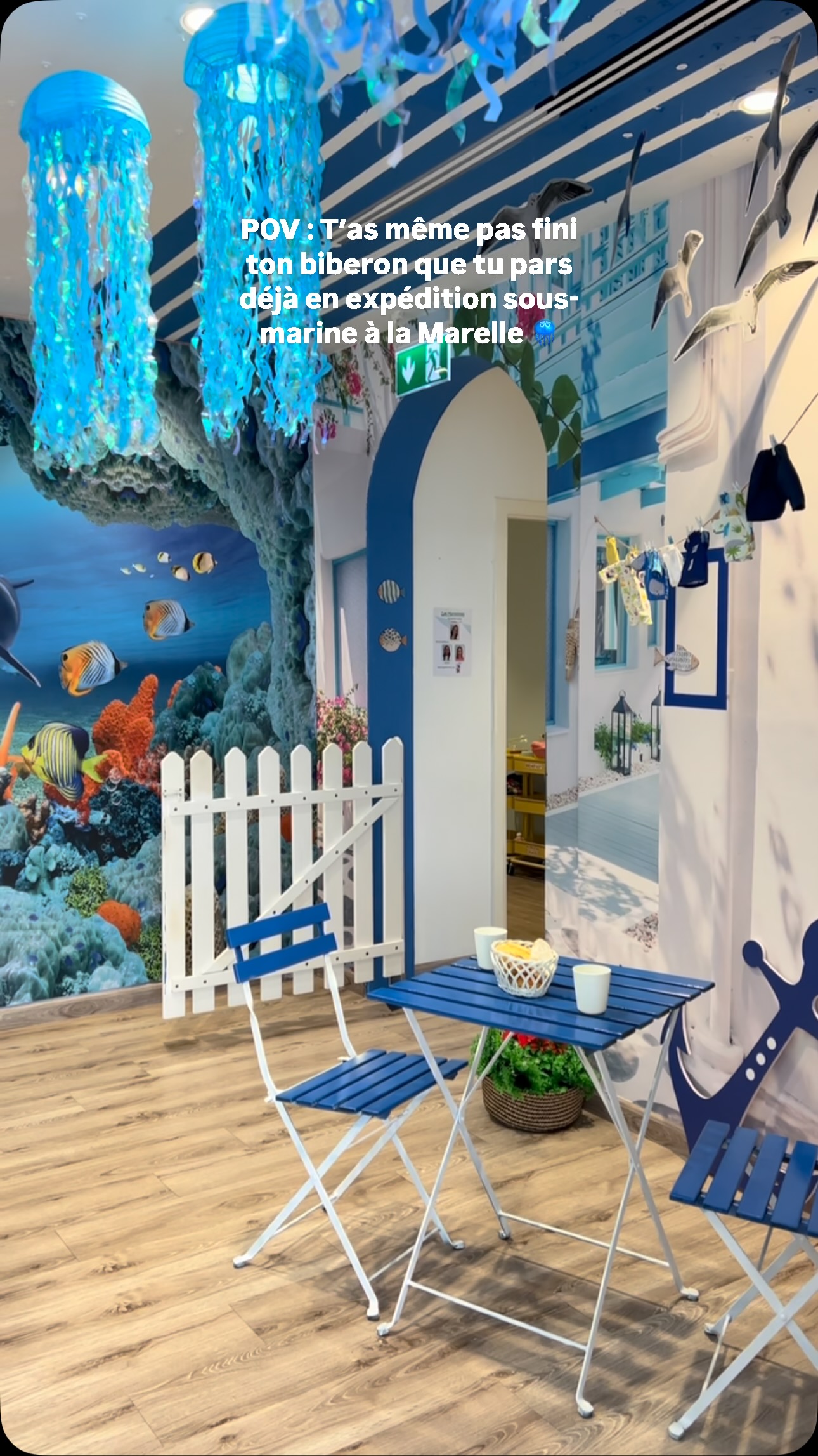 🇫🇷 À La Marelle, chaque décor est une aventure !
Ce mois-ci, cap sur l’océan : poissons colorés, algues magiques et étoiles de mer font rêver nos petits explorateurs.
Dernier thème de l’année… et pas des moindres !
🇬🇧 At La Marelle, every decoration is an adventure!
This month, we’re diving into the ocean: colorful fish, magical seaweed, and starfish to spark little imaginations.
Our last theme of the year… and it’s a big one!
#nursery #creche #kindergarten #ocean #deco