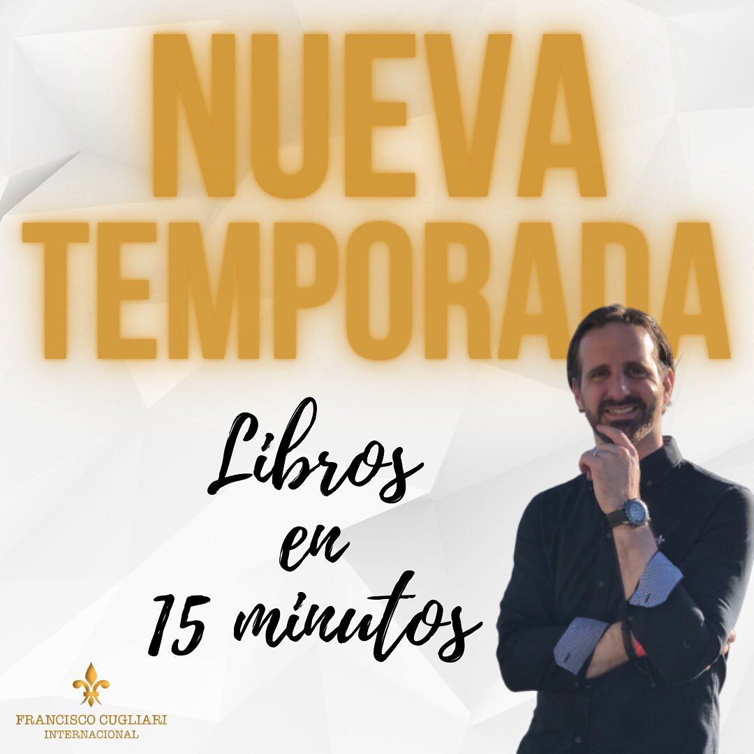 🔥Próximamente…🔥
.
Temporada 3 de nuestro podcast “Libros en 15 minutos”. El espacio donde cada episodio nos invita a explorar en sólo 15 minutos nuevas y antiguas ideas que nos inspirarán a crecer y a transformar nuestra mentalidad.
.
🎧 Ideal para quienes valoran su tiempo y crecimiento.
.
Estará disponible en Spotify, Apple Podcast, Ivoox, YouTube y todas las plataformas.
.
#librosen15minutos #podcast #podcastenespañol #libros #franciscocugliari #temporada3