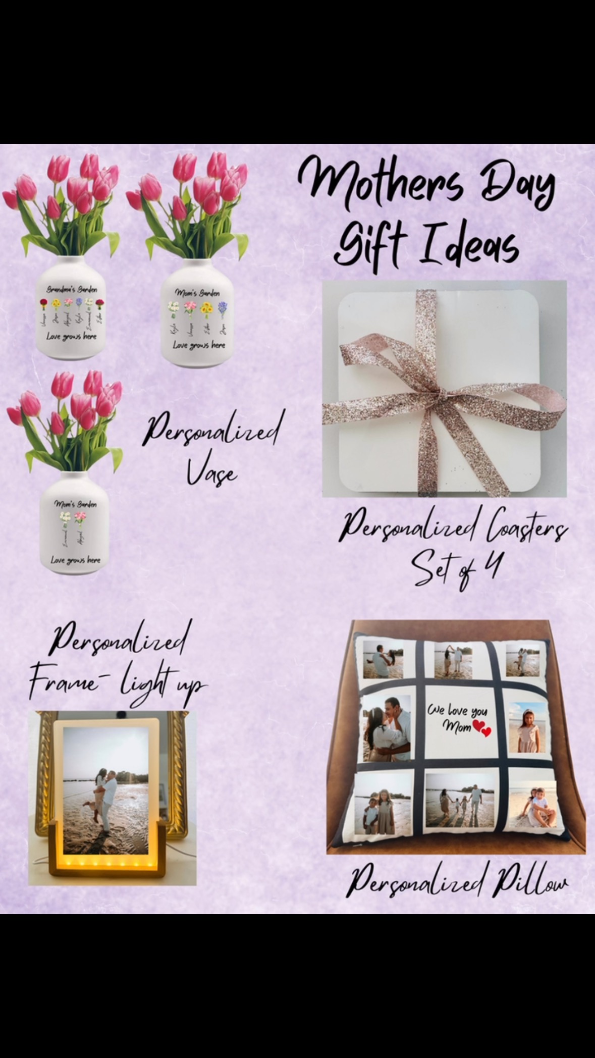 In case you missed it on my personal profile 😂😳 I accidentally uploaded it there and not here! Take #2! Ideas for Mother’s Day! Interested in any? Let us know 💜
Por si no lo vieron en mi perfil personal 😂😳 ¡Lo subí ahí sin querer! Vamos a tratar otra vez 😂 ! Ideas para el Día de la Madre! Si les interesa alguno déjenos saber 💜