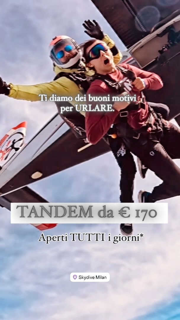 🎆𝗨𝗡𝗔 𝐬𝐞𝐭𝐭𝐢𝐦𝐚𝐧𝐚 𝐝𝐢 𝐏𝐀𝐒𝐐𝐔𝐀 𝐞𝐬𝐩𝐥𝐨𝐬𝐢𝐯𝐚!
🔥APERTI tutti i giorni!
‼️ → Prezzo a partire da € 𝟏𝟕𝟎!←
📍CASALE MONFERRATO!
🫵E tu? Vieni a provare?
🎯 Rispondi e sarai ricontattato con tutte le info!
📲 Scrivici in privato, DM, WhatsApp o chiamaci!
🔗 Clicca sul link in BIO per prenotare in autonomia!
#milano #lombardia #liguria #genova #sky #love #experience #italy #skydive #vita #emozioni #adrenalinejunkie #vans #adrenaline #pilatus #cookie