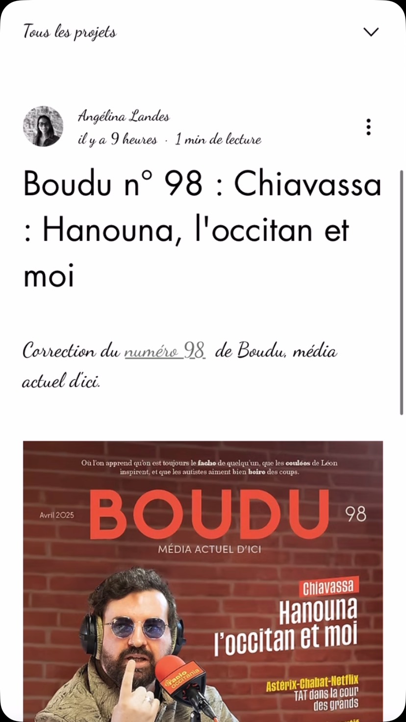 Correction du dernier numéro. Tic tac tic tac… M-2 avant le numéro 100 !
À l’honneur ce mois-ci des speakers, des scientifiquEs, des docteurs, des artistes, des sportifs du dimanche mais pas que ! Bref, il y en aura pour tous les goûts ! Et c’est en kiosque (bureaux de tabac) ou sur boudulemag.com !
#toulouse #occitane #medias