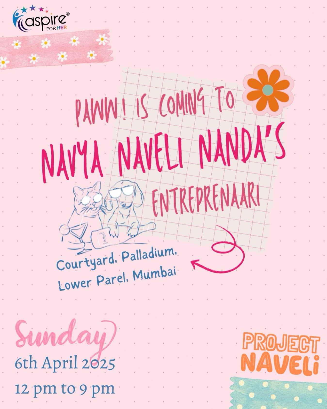 This weekend, Navya Naveli Nanda’s EntrepreNaari is spotlighting a curated selection of incredible women-led brands —
and guess who made the cut? 🫶
pAww! is popping up at @phoenixpalladium
(assuming I don’t collapse from all the excitement!)
Sunday, 6th April
12 PM to 9 PM
Courtyard, Palladium, Lower Parel, Mumbai