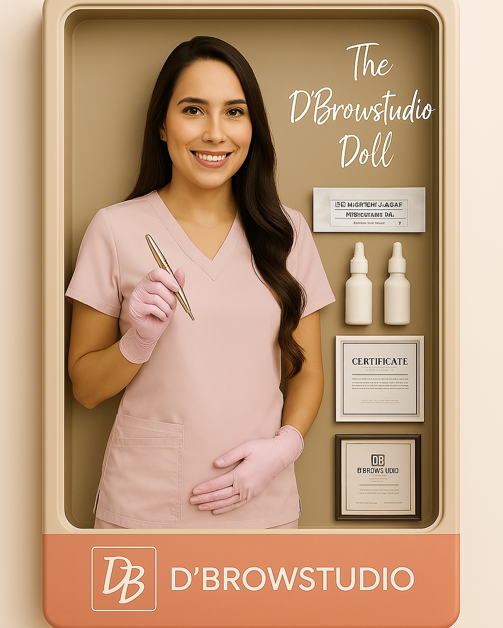 The D’Browstudio Doll 🌸🤭✒️ If you had to pick the one that looks more like me which one would you choose? 1, 2 or 3? The last one looks like I am pregnant 😂 #doll #dolltrend #dbrowstudio #microbladingartist