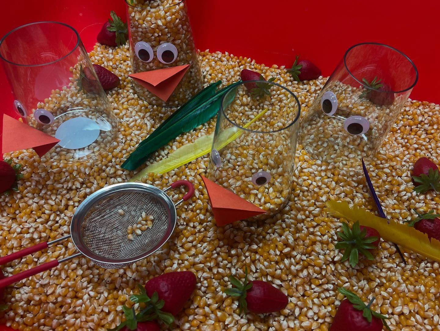 Sensory bins are ready for some fun.