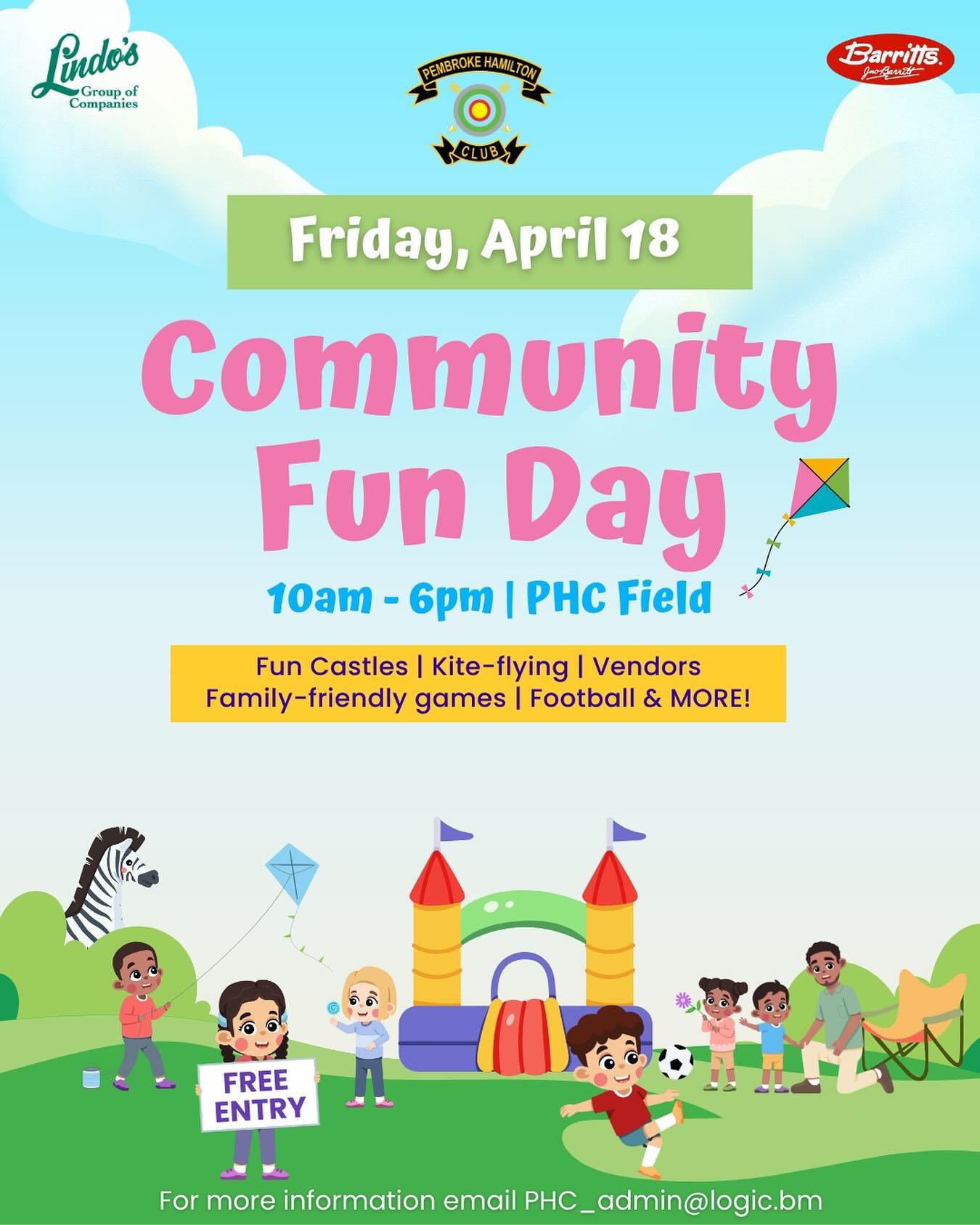 After the run, stay for a FREE day of fun at PHC’s Annual Good Friday Community Fun Day! 🎉🪁 Enjoy bounce castles, games, vendors, and more—perfect for the whole family. Bring your friends and celebrate community spirit with us! #Community #GoodFriday #Bermuda #PHC #Kites