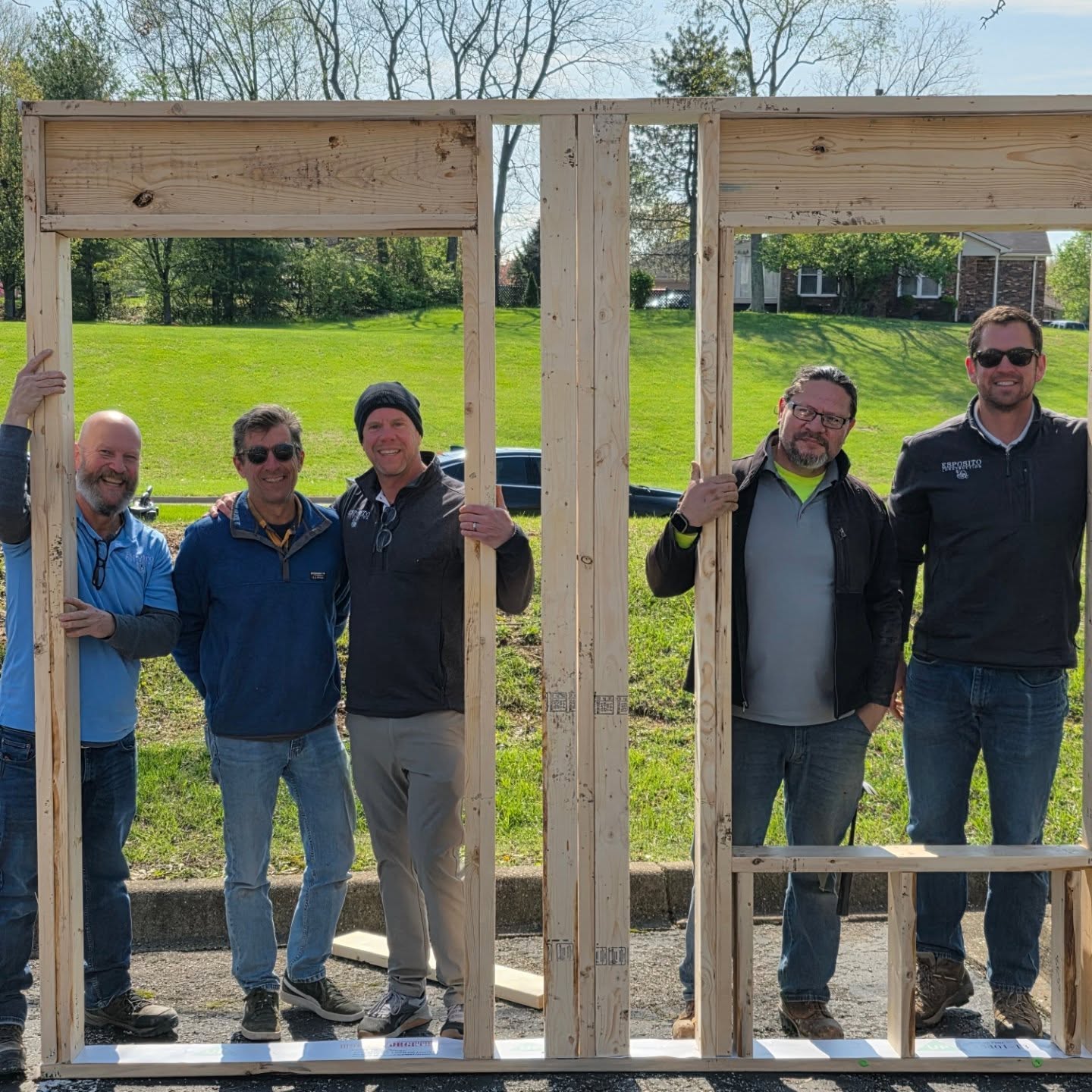 Ever build a house in a parking lot?!
One of our favorite events each year is working with @bialouisville and @crmissions to build a house for family in one morning.
The crew of Esposito Construction was hard at it with 150 other "Carpenters" to frame house for a needing family in Cincinnati.
Thanks to both organizations for giving us purpose this morning!
