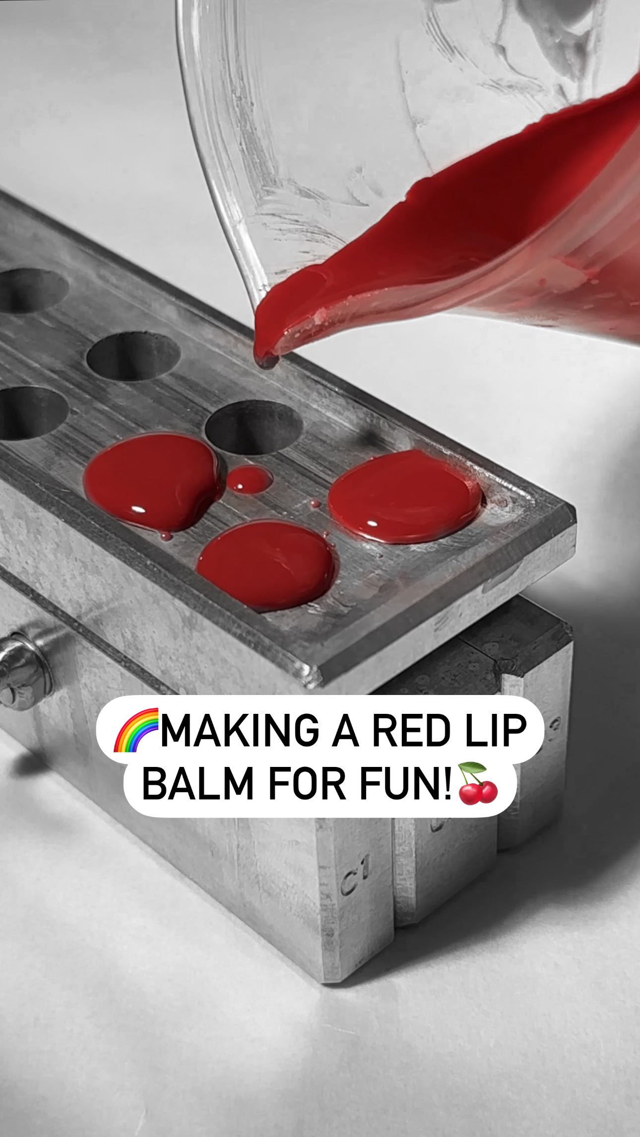 Watch until the end to see how it looks on the lips! Disclaimer - this was a dirty mold that needed to be washed, hence the absolute lack of gloves and all 🤪
Had a bunch of leftover Clear Coast (clear) scrapings that I wanted to play with, and I’ve been thinking about creating this “blotted” sheer red lip balm for a while now.
I dislike red products that sheer out pink or orange, and wanted something that sheers out retaining that “red” quality. Started with some lakes that provide a lift and vibrancy and a touch of white. Then really filled out the base tones with a red oxide to pull it back from becoming a neon shade.
Lakes are gorgeous pigments but they are so so vivid, so I always use a hefty amount of oxides to dampen that brightness.
Anyway - I freaking LOVE how it came out. Just adds this touch of fresh juiciness to the lips without washing you out. Also dabbed a bit of it on my cheeks and it was so cute too!
Did not measure a dang thing so couldn’t recreate it if I tried, but it’s just fun mixing… for fun lol. I wish I could do it more often 🥲
Let me know what you think in the comments below! Do we need to add some bright and juicy tones to our lip balm lineup 😅🌿🌿🌿
#lipbalm #tintedlipbalm #redlip #indiemakeup #indiebeauty