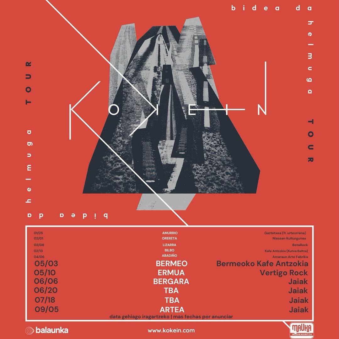 UDABERRIA / UDA denboraldia ☀️💐🌹
Hemen dituzue datozen hilabeteetarako itxita ditugun zenbait data.
Aqui van algunas de las fechas que tenemos cerradas para los siguientes meses.
05/03 Bermeo @ Kafe Antzokia
05/10 Ermua @ Vertigo Rock
06/06 Bergara @ Jaiak
06/20 TBA @ Jaiak
07/18 TBA @ Jaiak
09/05 Artea @ Jaiak
Kontratazioa:
info@maukamusik.com
639 760 466
618 627 931